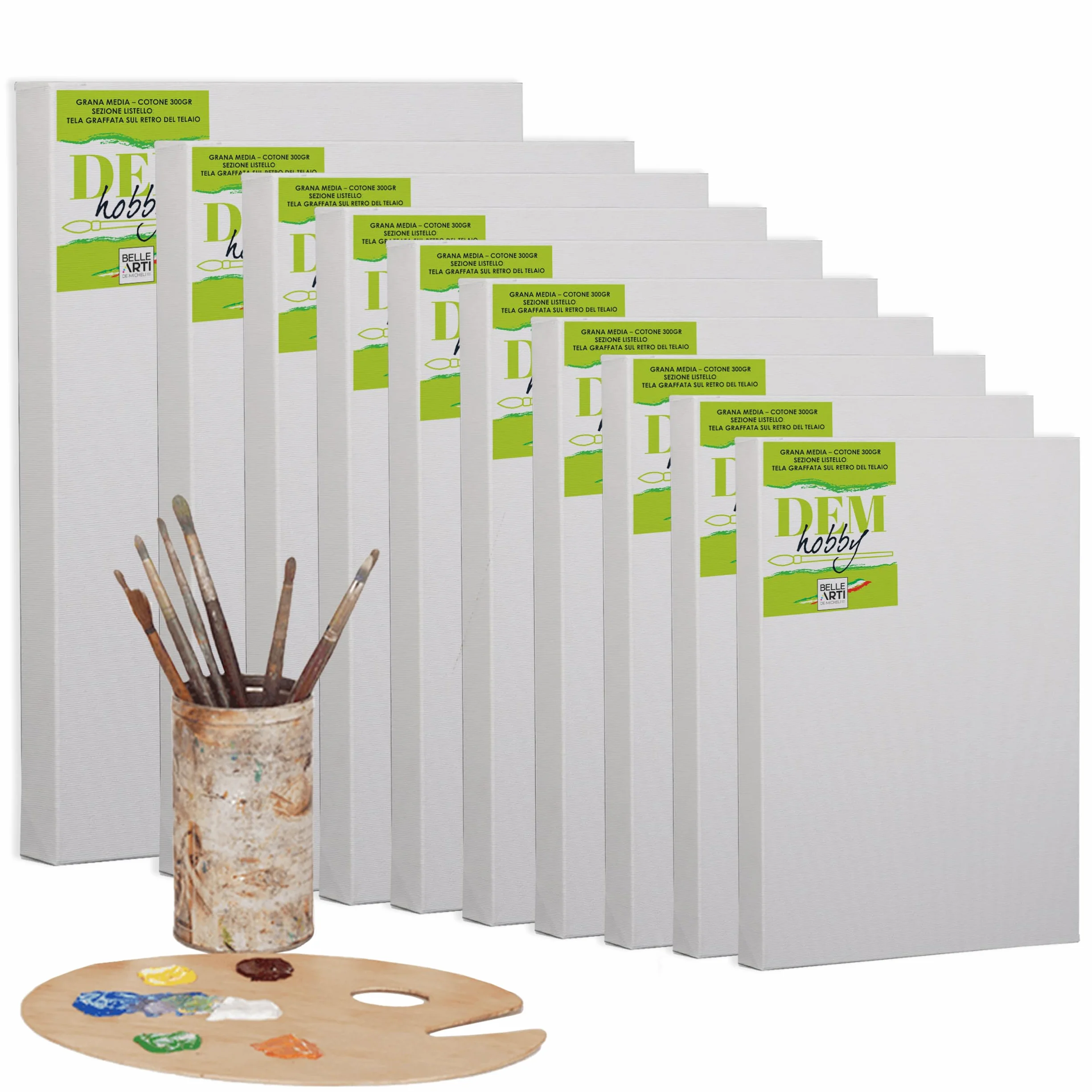 BELLE ARTI - Tela per Dipingere 30x45x1.7 cm - Tele Pittura Made in Italy per Artisti e Appassionati - Telaio per Quadri Robusto, Tensione Regolabile - Tela Cotone 100% per Olio, Acrilico e Misto