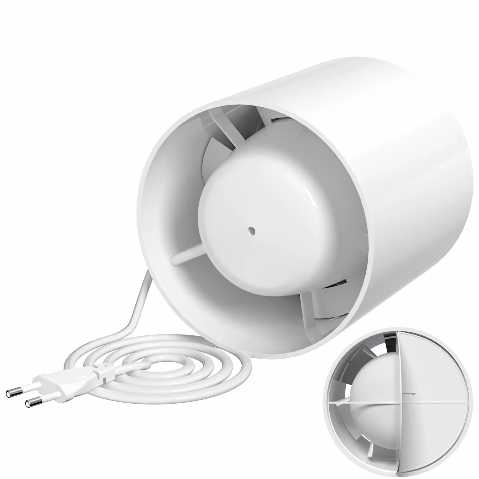 Aspiratore da Bagno 100mm, Ventilatore da Condotto Aspiratore bagno Ventilatore di Estrazione Fumo 130m³/h 34dB Silenzioso, Estrattore Aria per Bagno Cucina Serra Tenda Garage