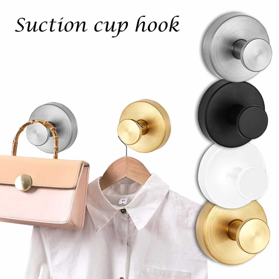 2 ganci a ventosa in acciaio inox, senza fori, per doccia, cucina, accappatoio, asciugamani, specchi da parete, oro rosa