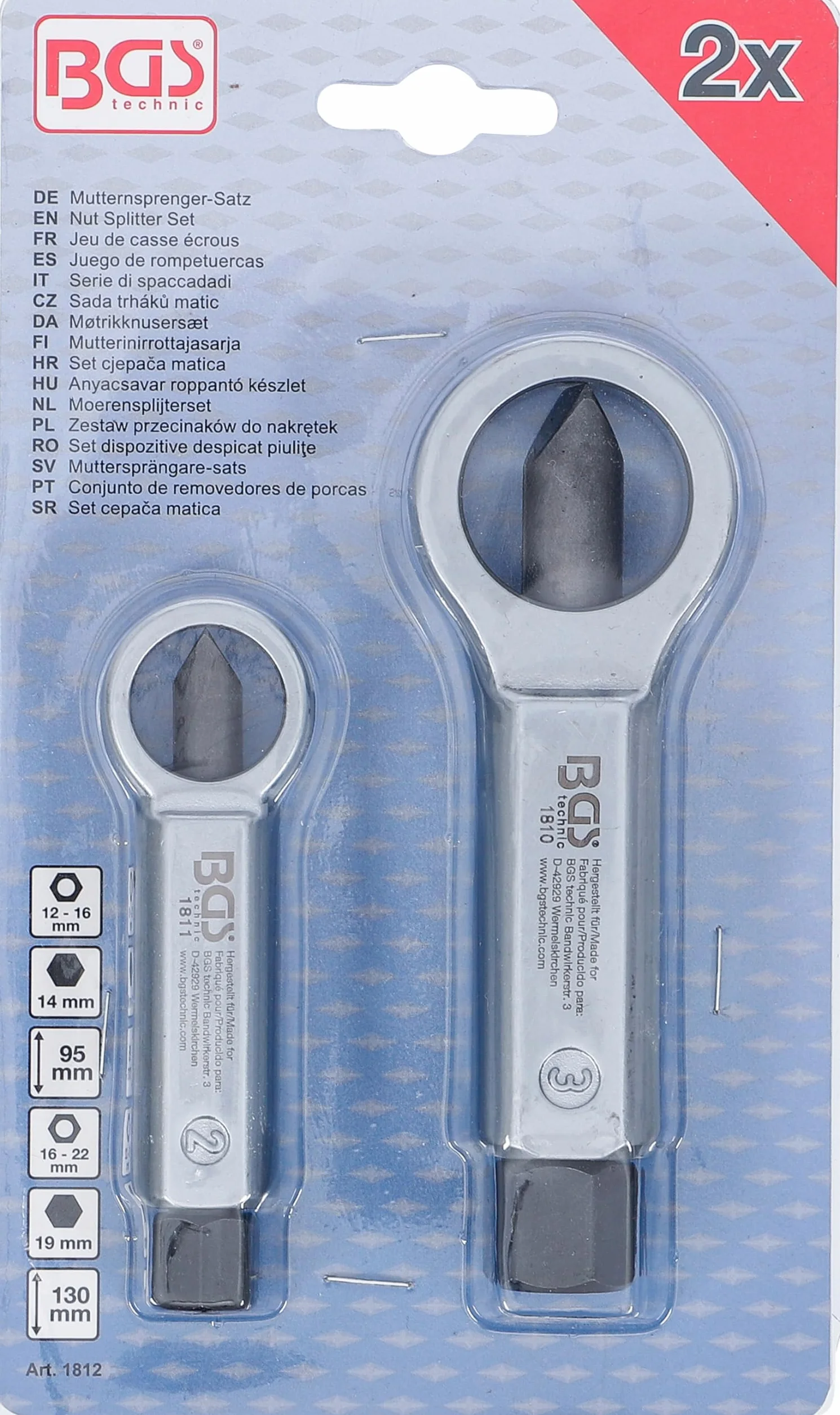 BGS 1812 | Serie di spaccadadi | 12 - 16 mm / 16 - 22 mm | 2 pz.