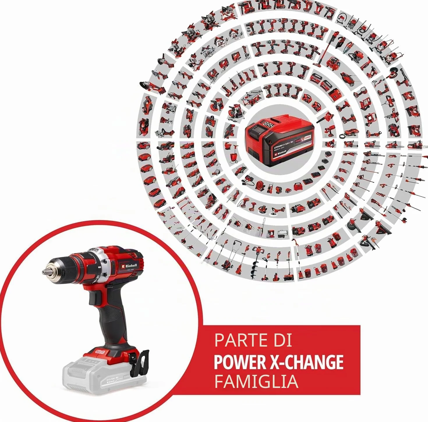 Einhell TE-CD 18/40 Li-Solo Trapano avvitatore a batteria Power X-Change (torsione 40Nm, vel. 1 giri al min. 400, vel. 2 giri al min. 1,500, mandrino 13 mm),Versione 2024