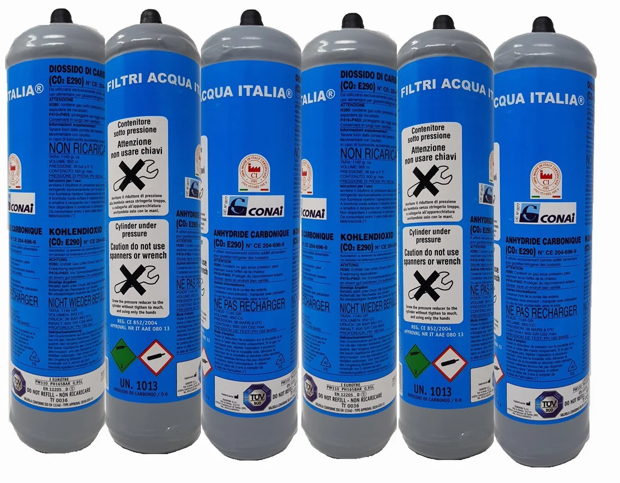 Bombole CO2 600 g Usa e Getta do Gazowania Wody i Chłodnic Gwint 11 mm