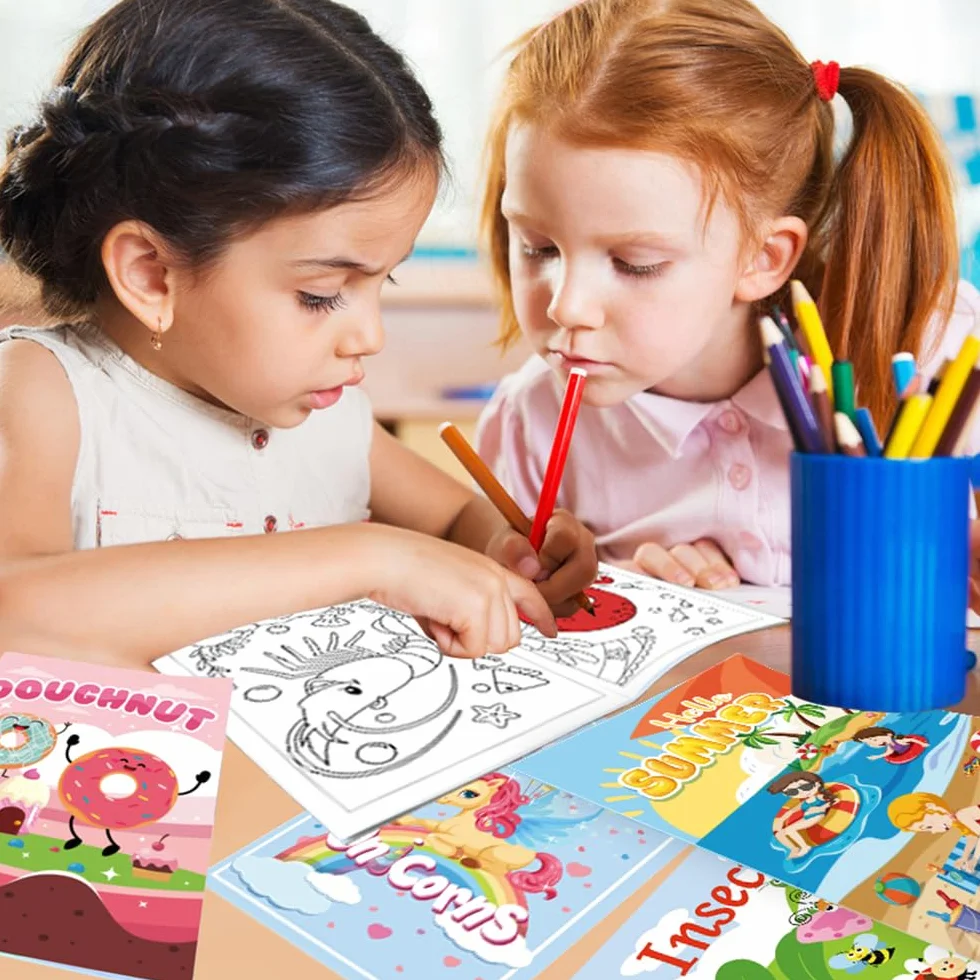 Aannanl 24 mini libri da colorare per bambini 2-8 anni regali feste attività scolastiche