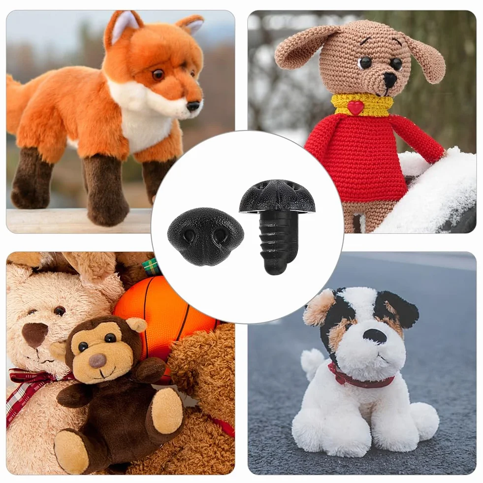 GORGECRAFT 30PZ Plastica Opaca Nasi di Sicurezza Mestiere Vite Naso di Cane Bambola Forniture per La Fabbricazione di Bambole Triangolo Naso per Animali di Peluche Che Fanno
