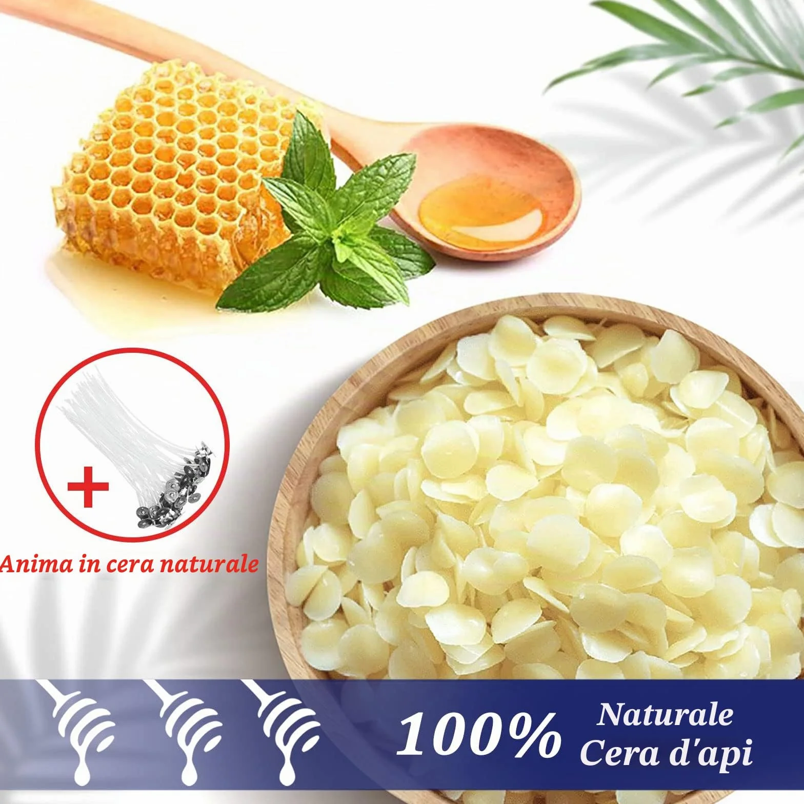 Kit di produzione di candele di cera fai da te, con descrizione, include 4 confezioni di cera di soia, 8 scatole di pentole,80 stoppini e 1 cucchiaio