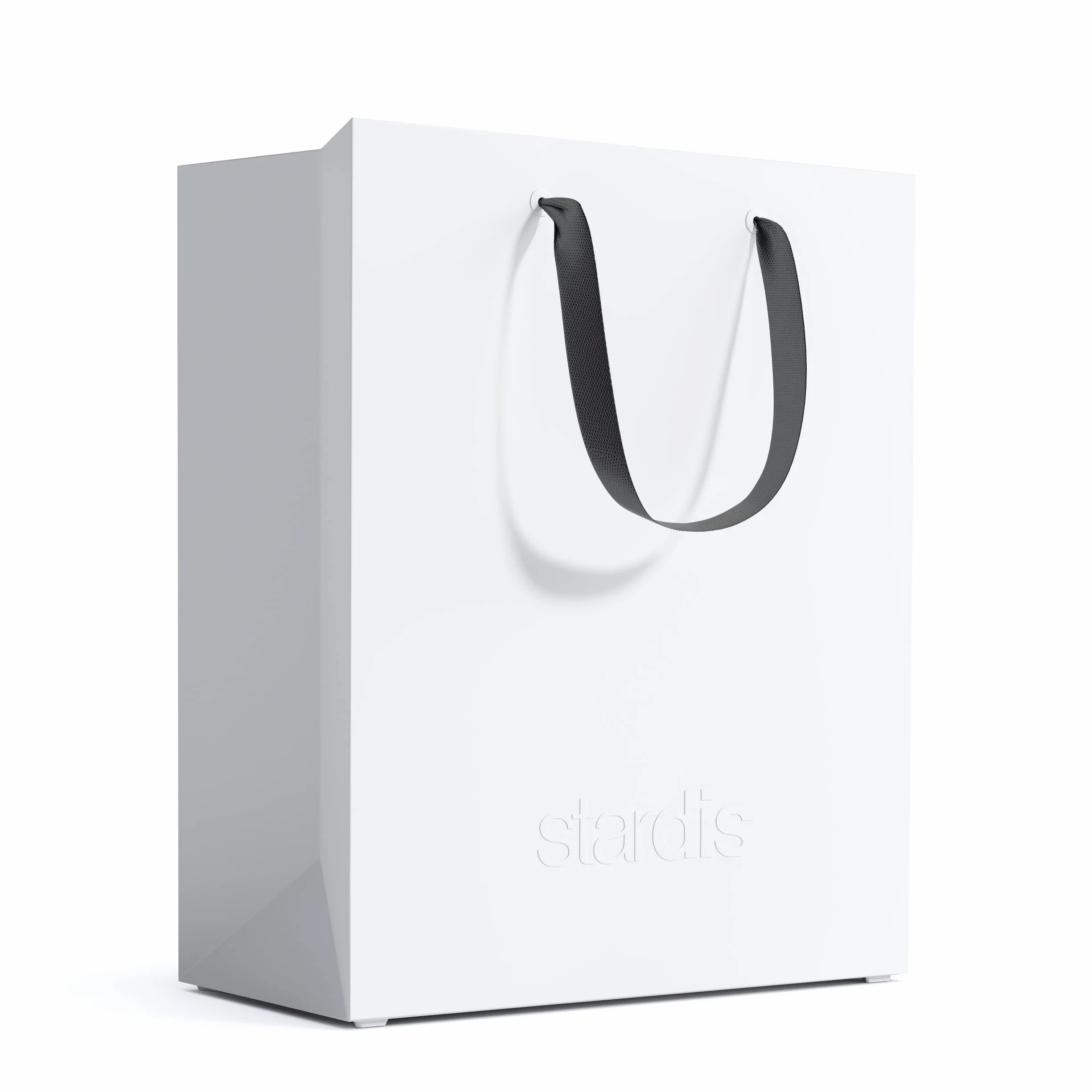 binbox Quadrato Cestino per Carta e Rifiuti di Design con Maniglie per il Trasporto per Ufficio, Elegante Cestino Portatile e Compatto in Plastica Bianco Alpino