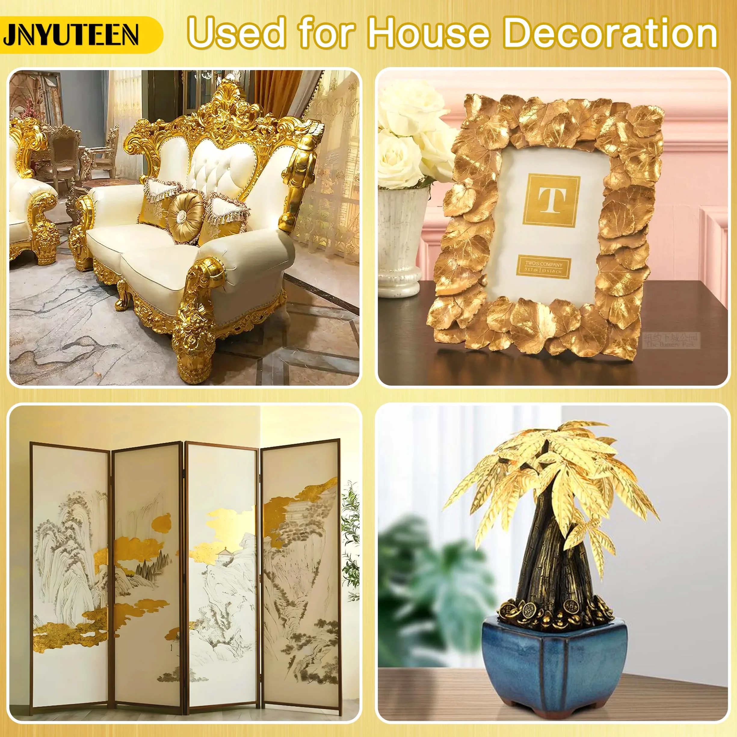 300 Fogli Foglia Oro per Fai da Te, Set con Pennelli E Pinzette Carta Dorata 8 x 8,5 cm, Oro Argento Finto per Progetti DIY Decorazione Artigianato