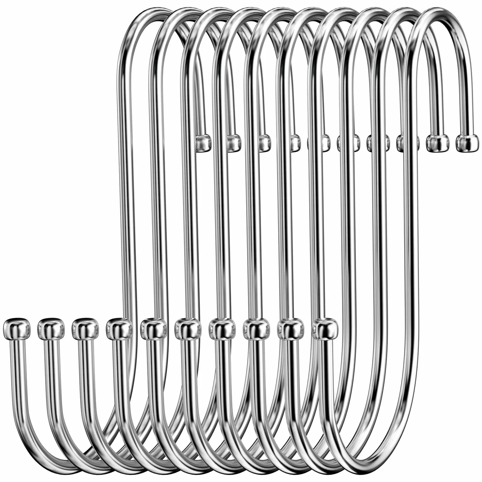 Firschoie 10 Pezzi Ganci a S Cucina Acciaio Inox Doppio Gancio Appendere Tazze Pentole Ciotole