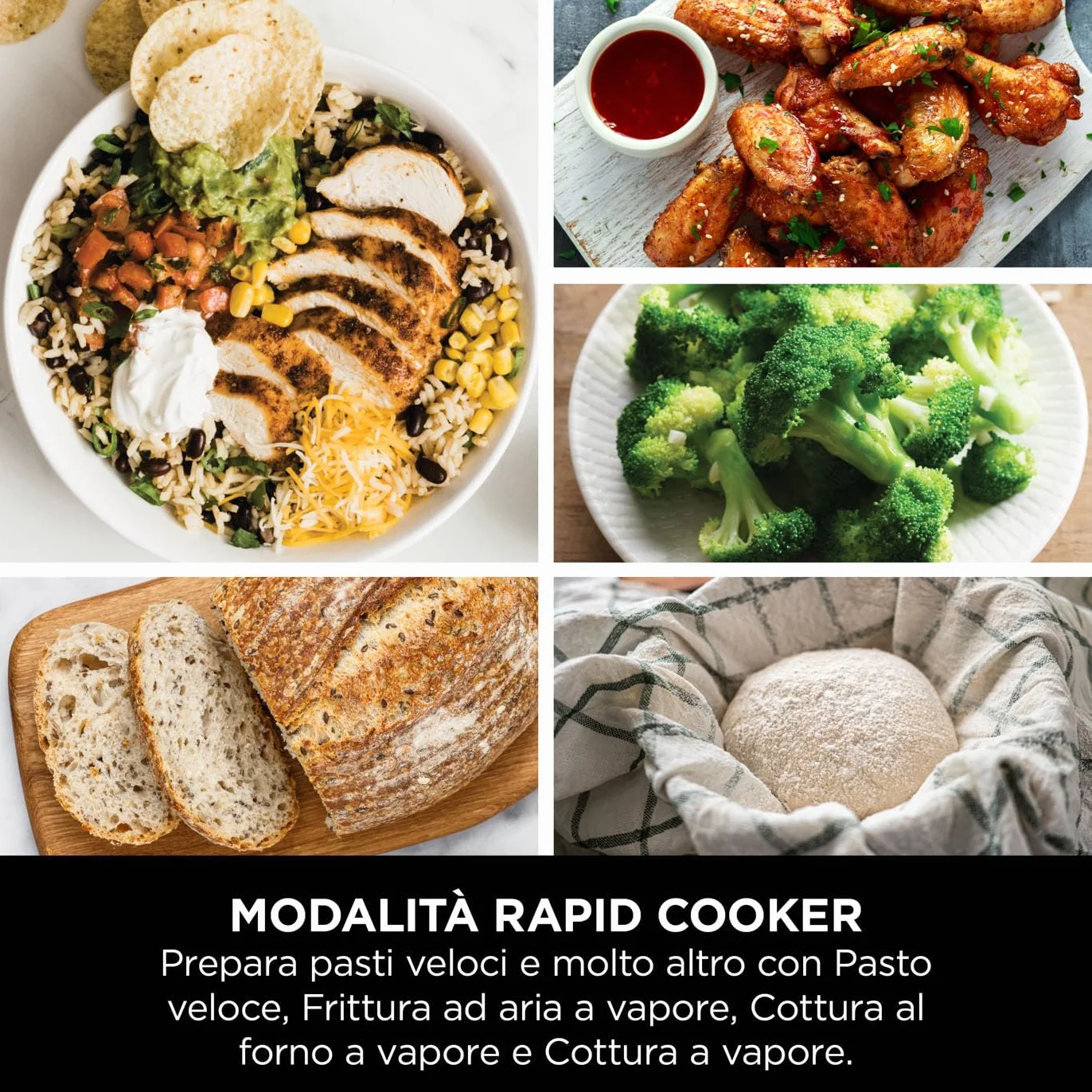 Ninja Speedi Pentola Elettrica Rapida 10 in 1, Friggitrice ad Aria, 5,7 l, Pasti per 4 in 15 Minuti, Frittura ad Aria e Cottura al Vapore, Nero/Rame, ON400EUCP