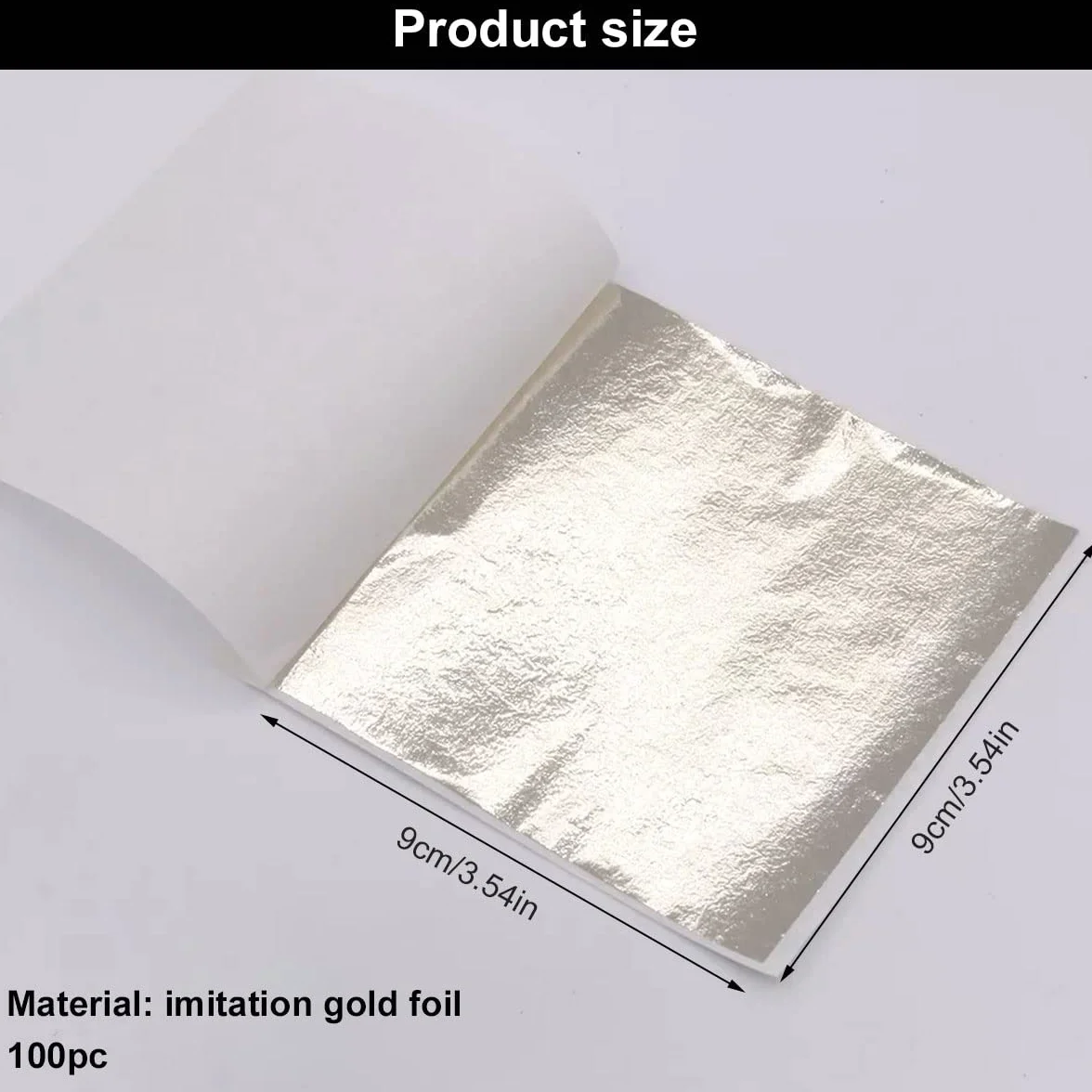 Fogli di Metallo Argentato,Fogli in Foglia Argento,Foglio in Vero Alluminio, Foglio Schabin Imitazione Argento 100 Fogli Foglio Metallico per Pittura, Artigianato, Decorazioni Fai-da-Te