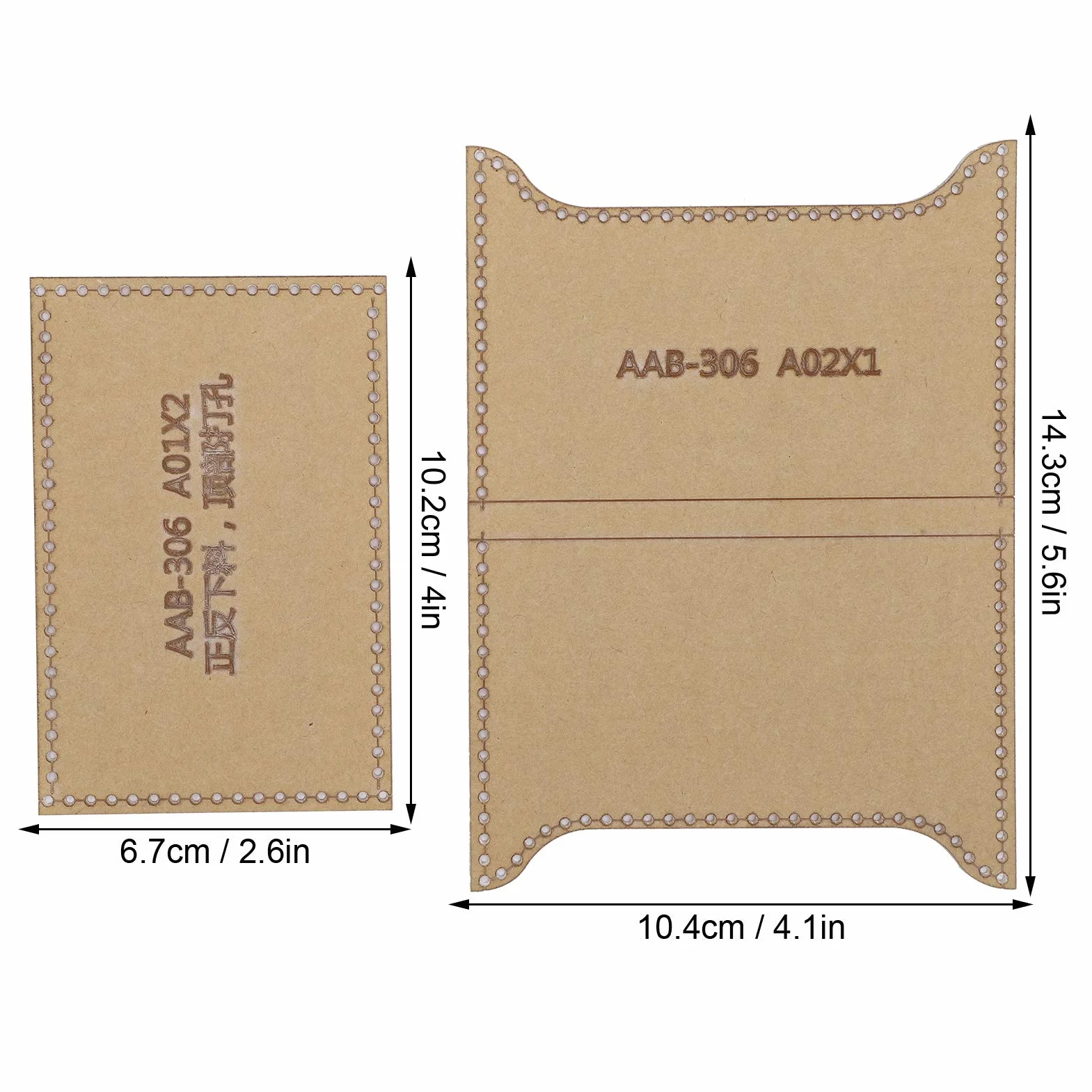 modello di sacchetto di carta stampo portafogli in acrilico trasparente per strumenti di fabbricazione artigianale in pelle fai da te2 pezzi modello trasparente Handcraft Tools