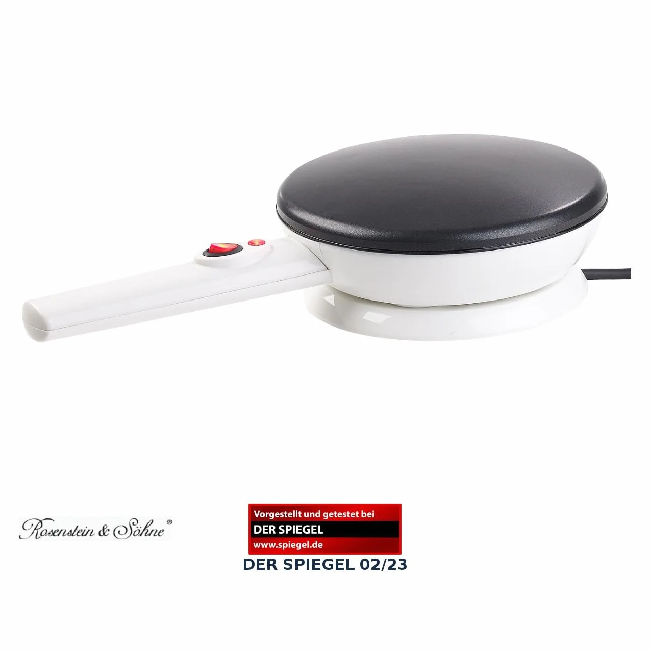 Rosenstein & Söhne Crepiere elettriche - Crepe Maker: Macchina per crêpes wireless, Non detenzione, Temperatura automatica, 20 cm, 800 W (senza fili Crepes Maker, Crepes padella, Pancakes)