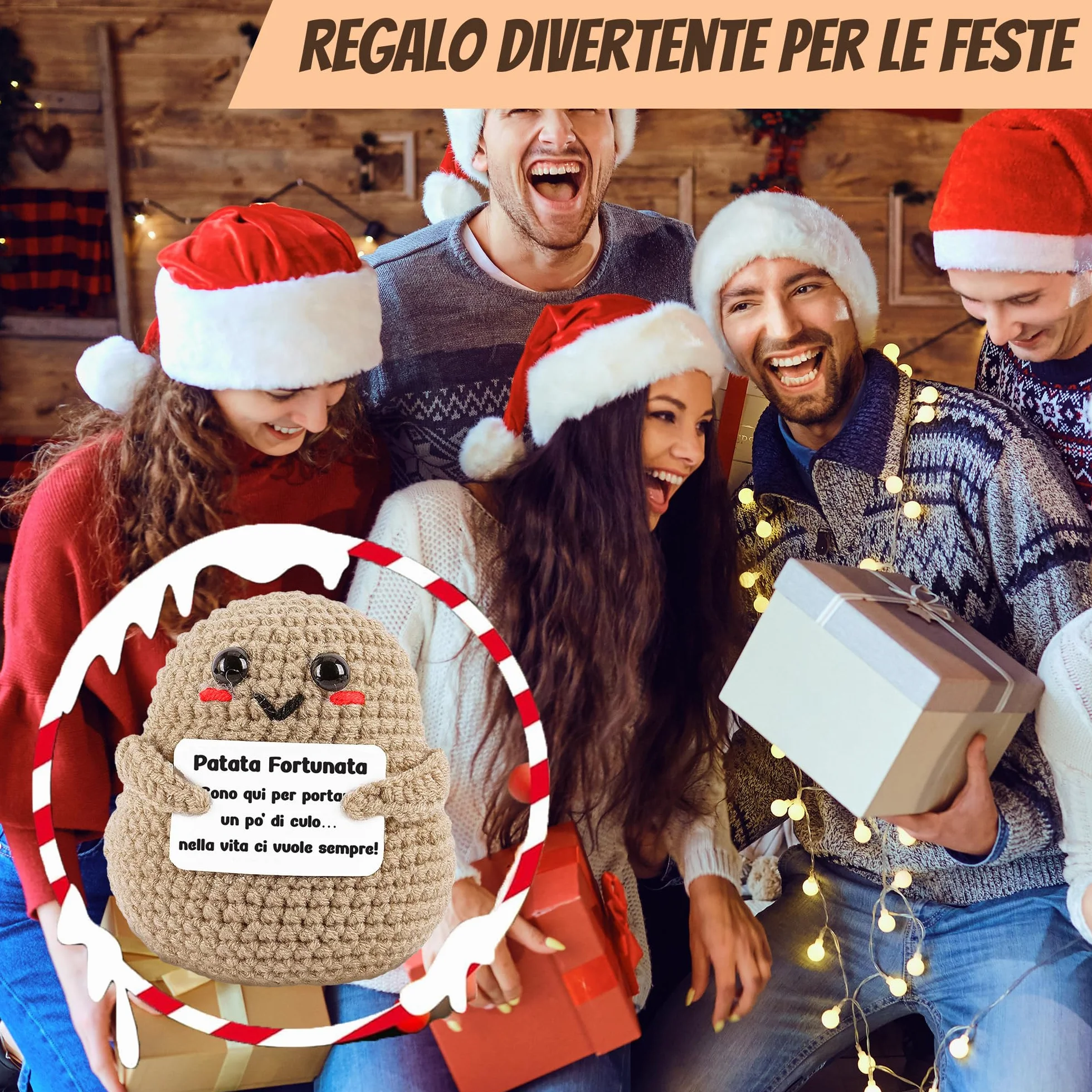 WELCOMAT Patata Portafortuna Positive Potato Mini Peluche Gadget Scrivania