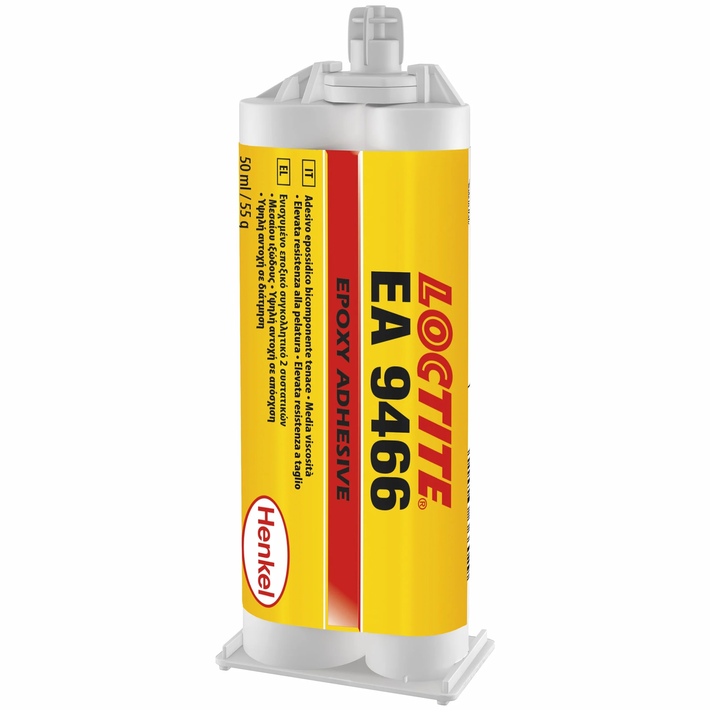 LOCTITE EA 9466, Adesivo epossidico bicomponente multiuso, Adesivo strutturale con elevata resistenza a pelatura e taglio, Colla epossidica, 1 cartuccia da 50ml