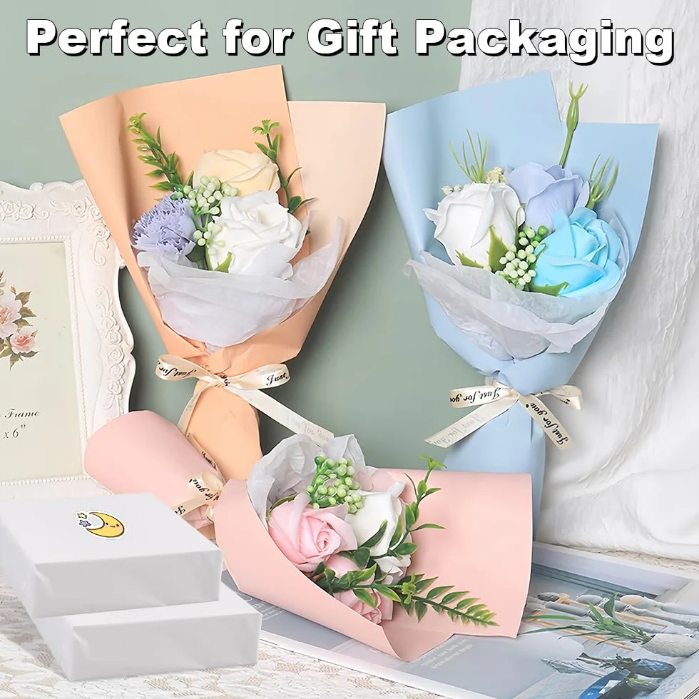 120 Fogli Carta Velina Bianca A4 per Imballaggio 21 x 30cm - Tissue Paper per Confezioni Regalo, Sacchetti, Filler Fiore, Artigianato e Festival