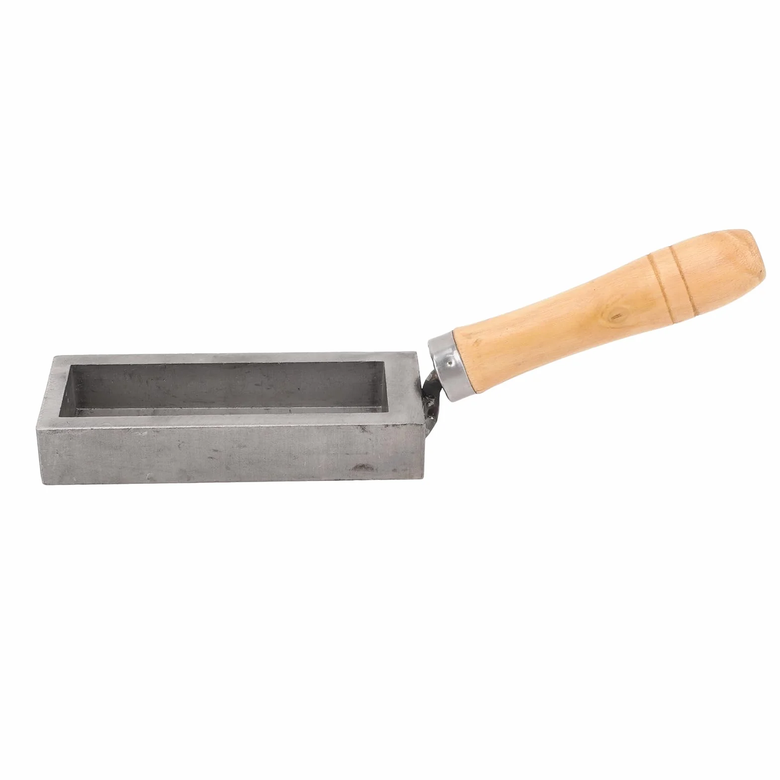 Stampo per Colata di Lingotti D'oro, Stampo per Lingotti in Ghisa Portatile con Barra D'oro con Manico in Legno di Faggio, Lingottiera Compatta in Acciaio Legato Argento per Fai