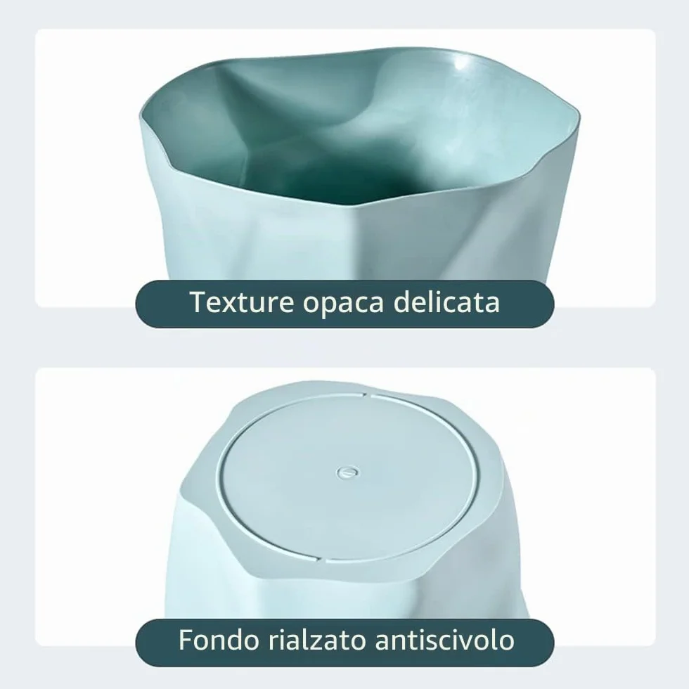 Cestino per la carta in plastica, per l'ufficio e camera da letto irregolare ecologico (bianco)