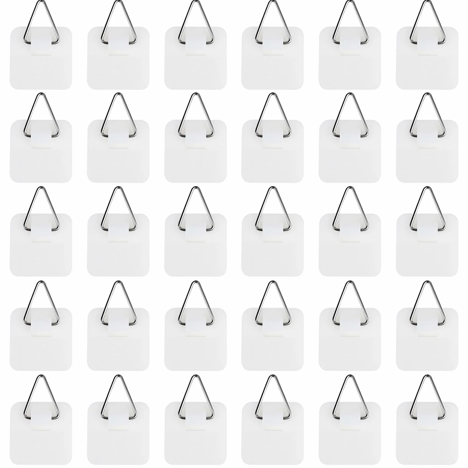 30 Pezzi Ganci Adesivi per Quadri, Appendi Quadri, Gancetti per Quadri, Appendiquadri Senza Forare, Supporti Adesivi per Decorazioni da Parete, Massima 5kg (Quadrato Piccolo)