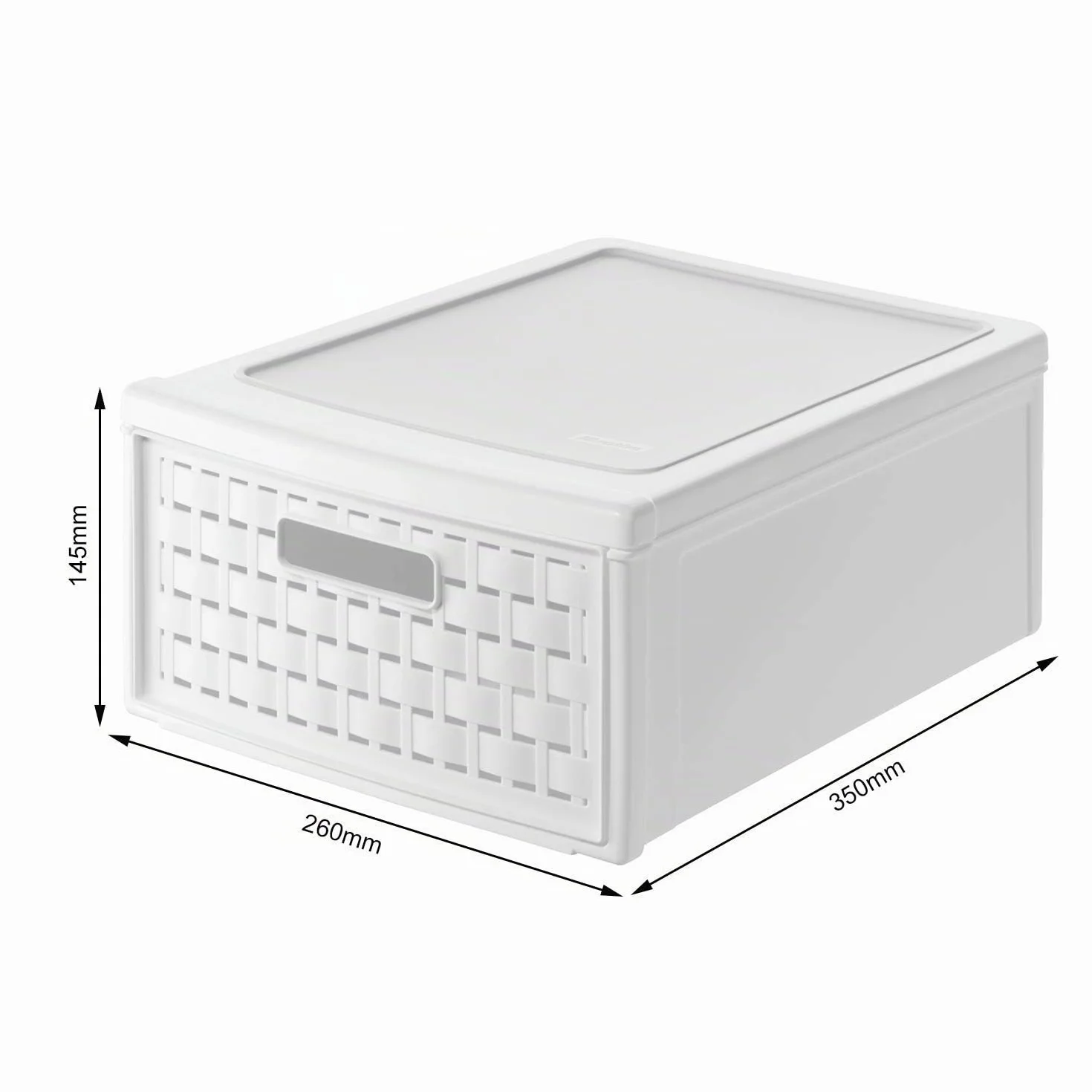 Rotho Country Cassettiera 8.3 l con 1 cassetto in rattan, Plastica PP senza BPA, Bianco, Piccolo, 8.3l, 35.0 x 26.0 x 14.5 cm