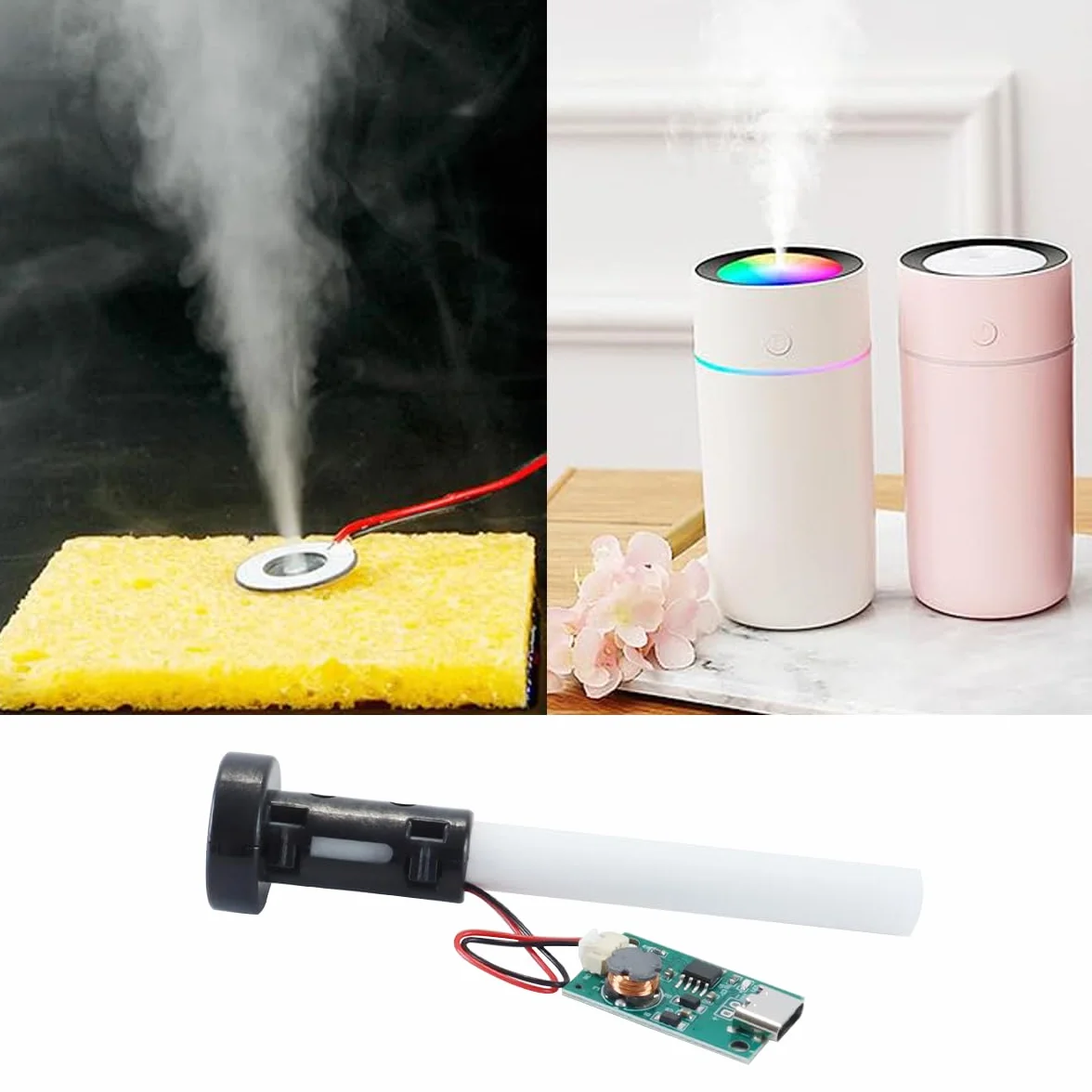 Nebulizzatore a ultrasuoni 4 pezzi Piastra per pellicola USB Accessori umidificatore fai da te