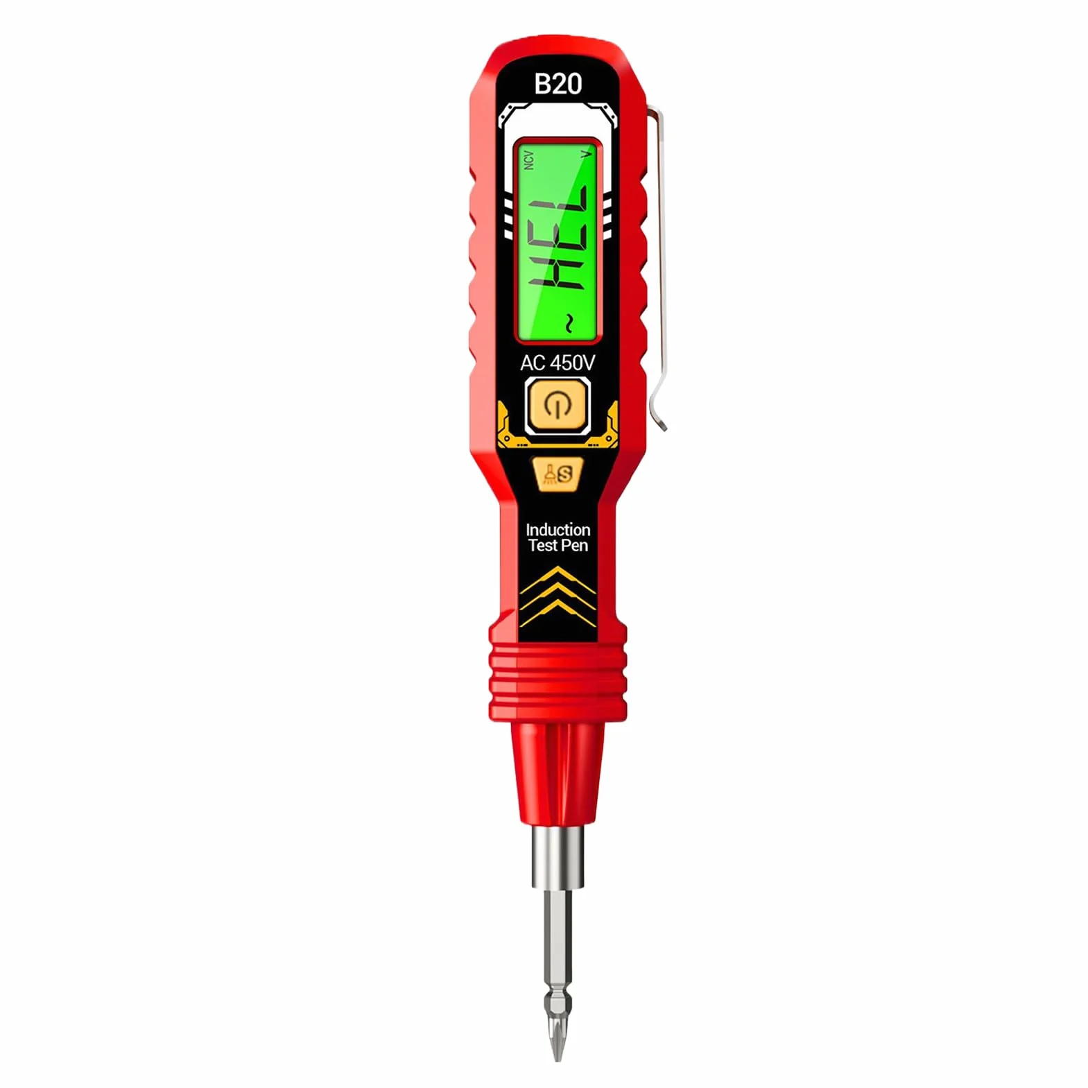 Cercafase Senza Contatto | 6.34 Pollici Penna Rilevatore Di Tensione | 48g Mini Tester Elettricista Ricaricabile | Con Auto-Ranging Per Letture Precise, LED Integrato Per Riparazioni E Cantieri