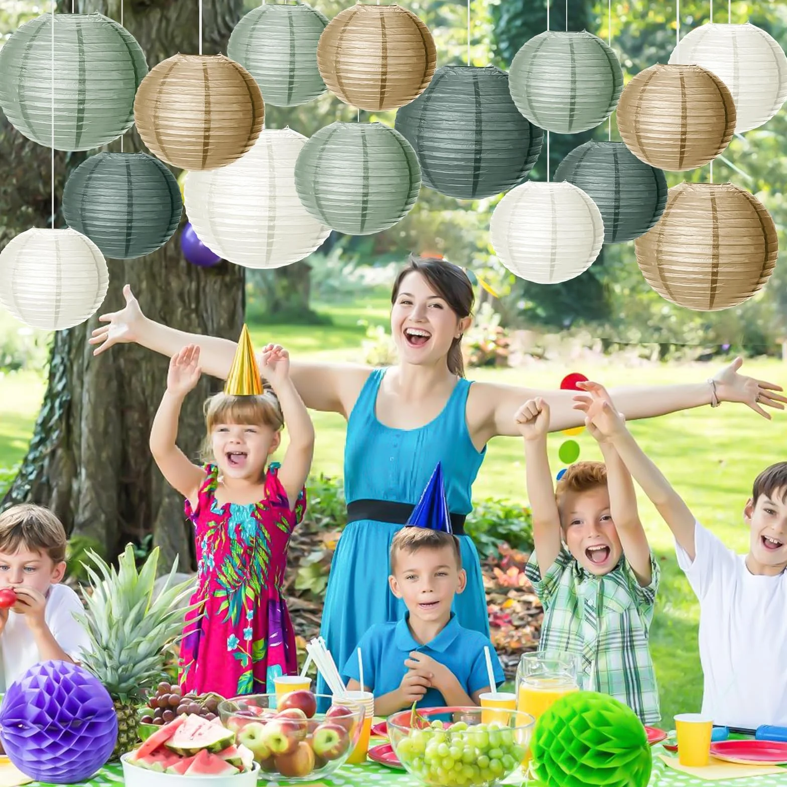 Lanterne di carta cinesi verde salvia decorazioni per feste giardino nozze baby shower compleanno