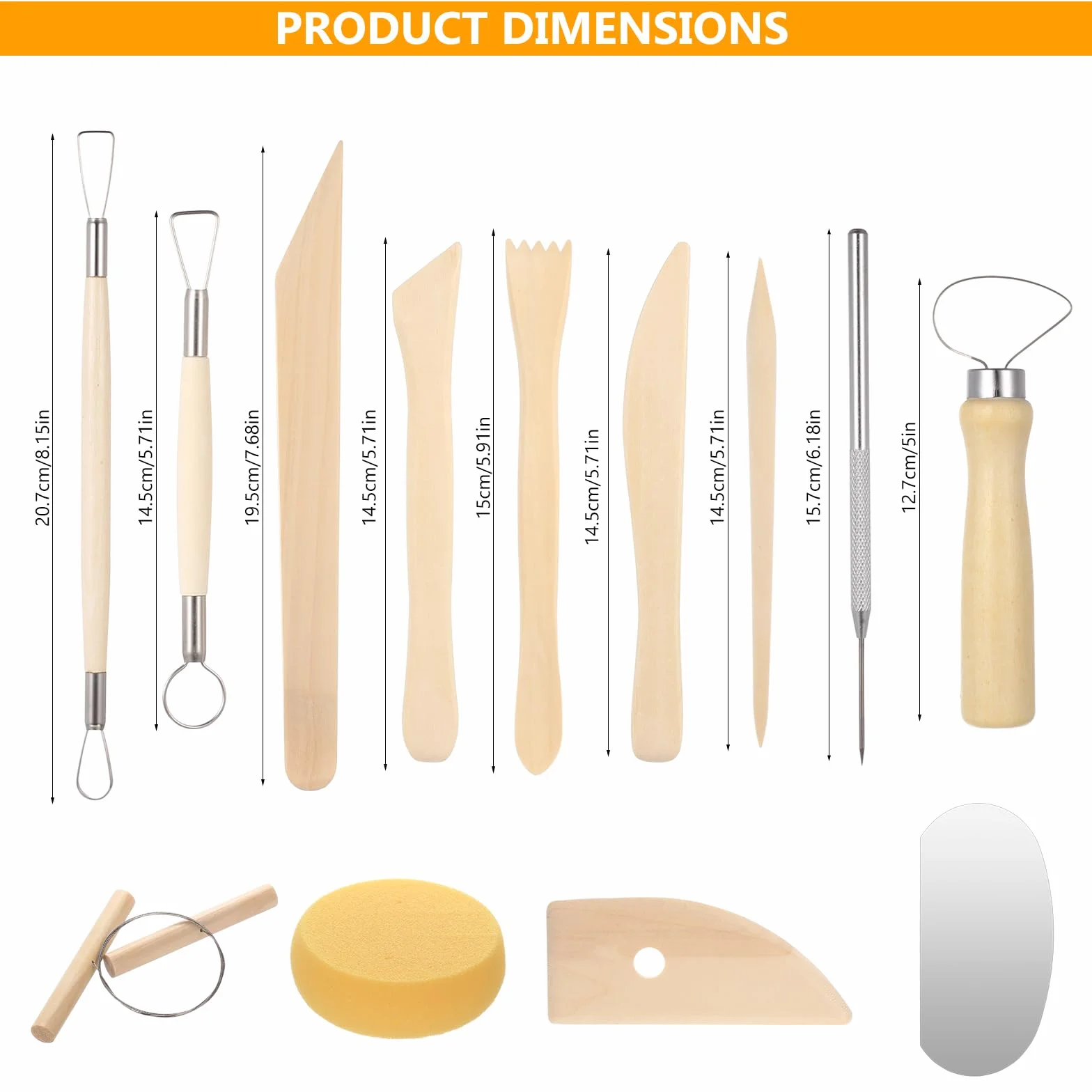 13 Kit Ceramica da Modellare, Strumenti Kit Argilla Attrezzi Scultura, Attrezzi Ceramica Set di Strumenti per Modellare Argilla Polimerica, Kit per Scultura, Kit per Intaglio Modellazione Fai Da Te