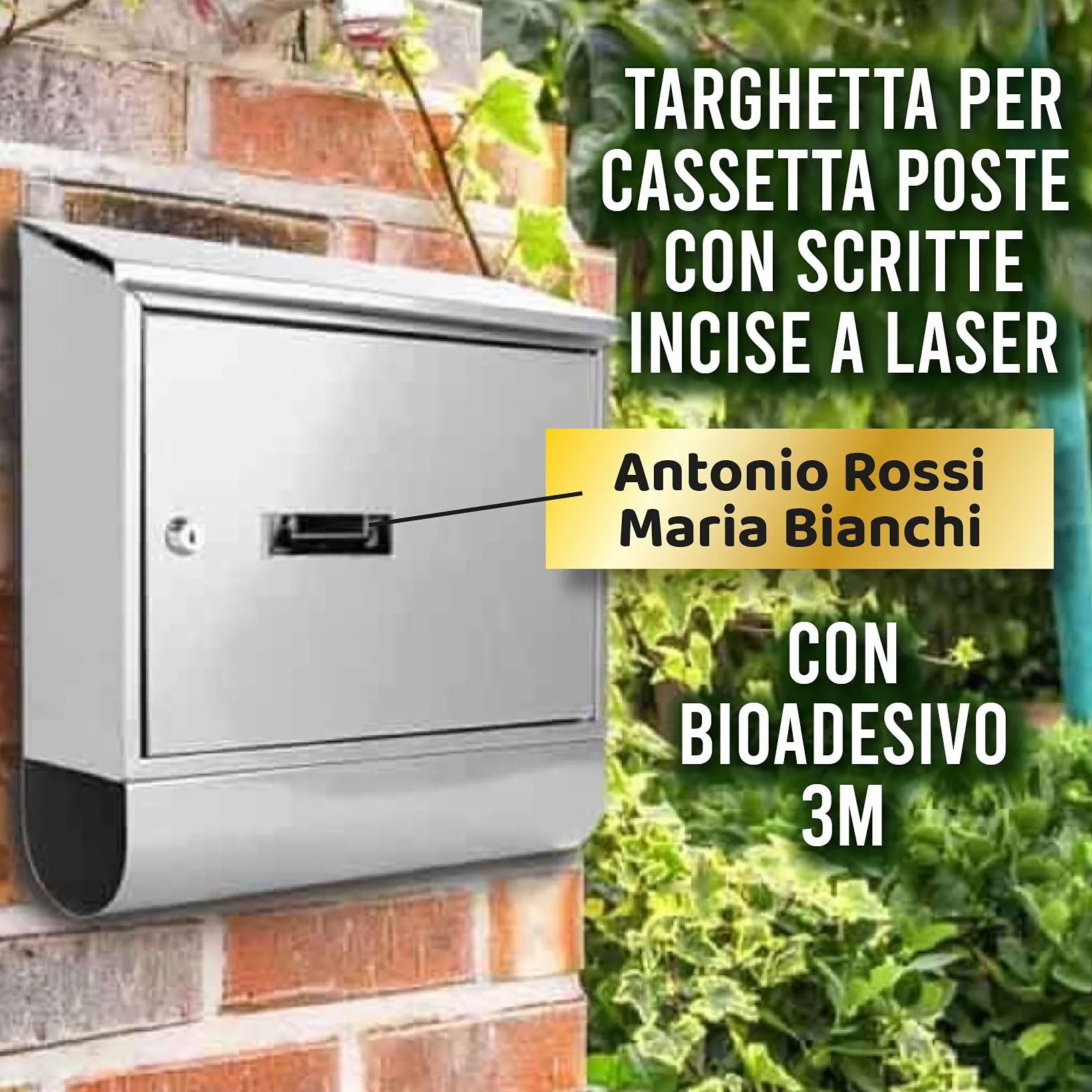 GFD - Targa Nome con misure personalizzate - Ideale per cassetta lettere, citofono e armadietti - Retroilluminata per citofoni e autoadesiva per altri usi - Made in Italy