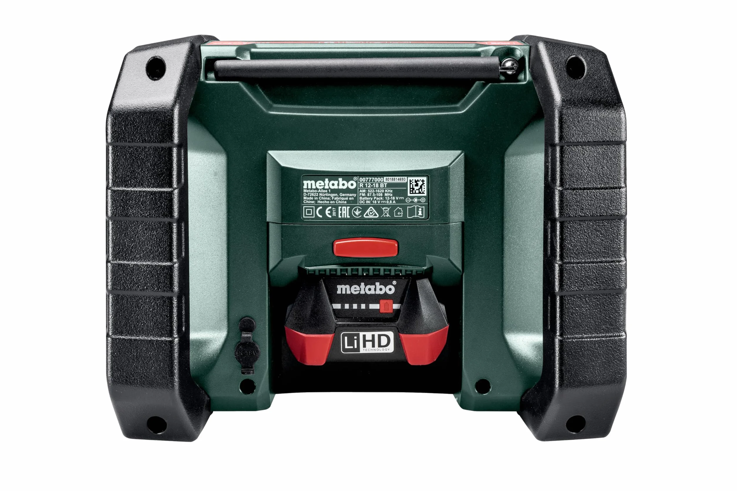 Metabo Radio da cantiere R 12-18 (DAB+, Bluetooth, senza batteria, display LCD, ricerca automatica della stazione, AM/FM) 600778850