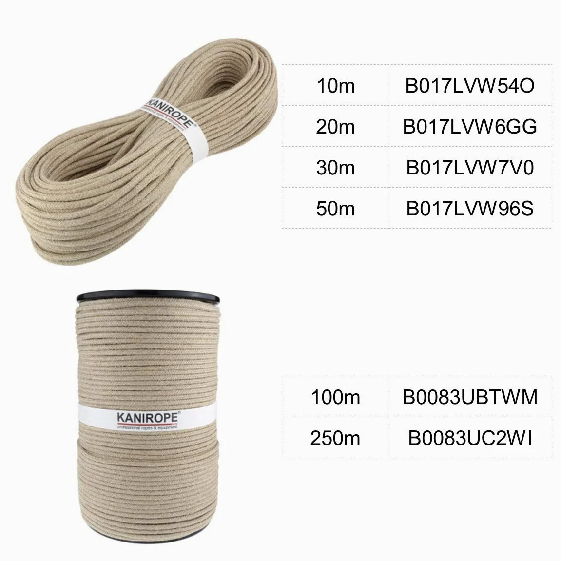 canapa corda 10 mm 20 m 16 intrecciati.