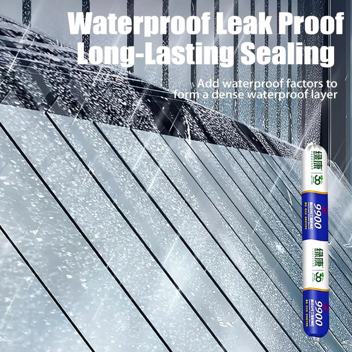 9900 Sealant Waterproof, Silicon Sealant Waterproof 9900, Permanent Solution for Roof & Wall Cracks, Heat Resistant, Tear and Stretch Resistance, for Outdoor and Indoor (Transparent,1pcs)