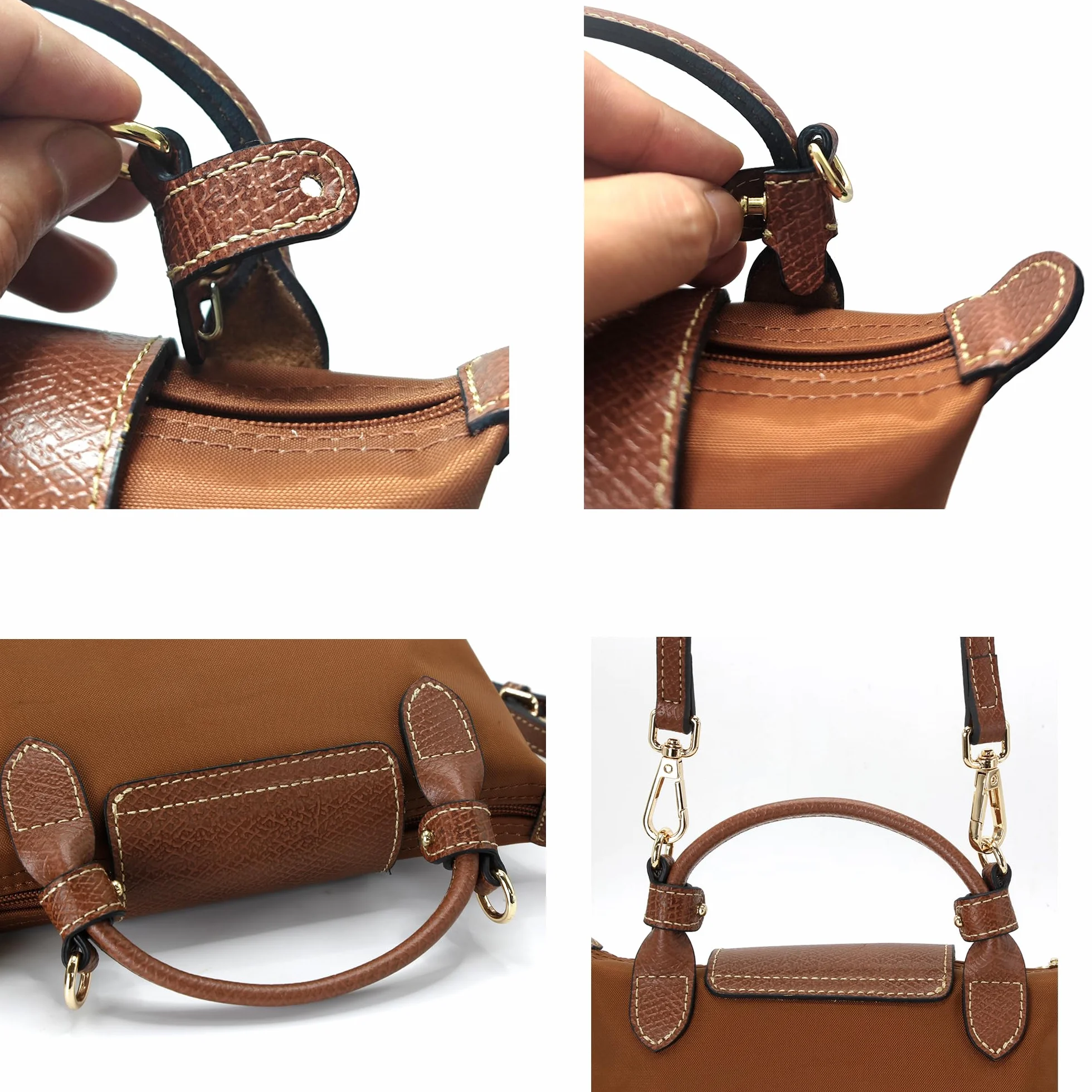 Tracolla in pelle per borsetta, terracotta/nude/tortora/blu navy