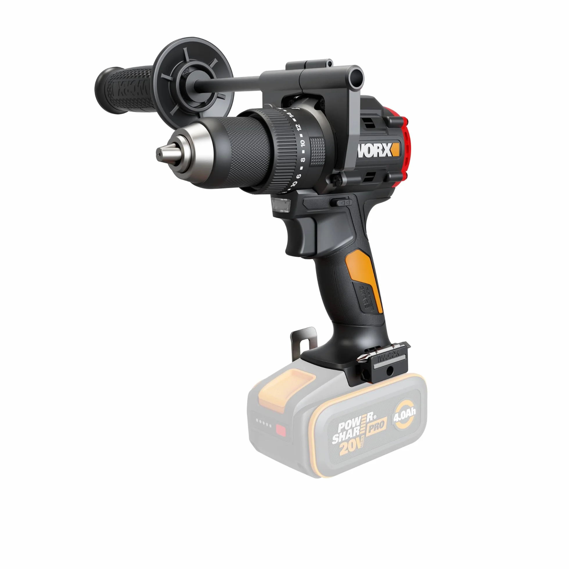 WORX WX356.9 - Trapano avvitatore a percussione a batteria, 20 V, coppia 85 Nm, motore brushless, compatto e leggero, foratura e viti rapide, senza batteria e caricatore