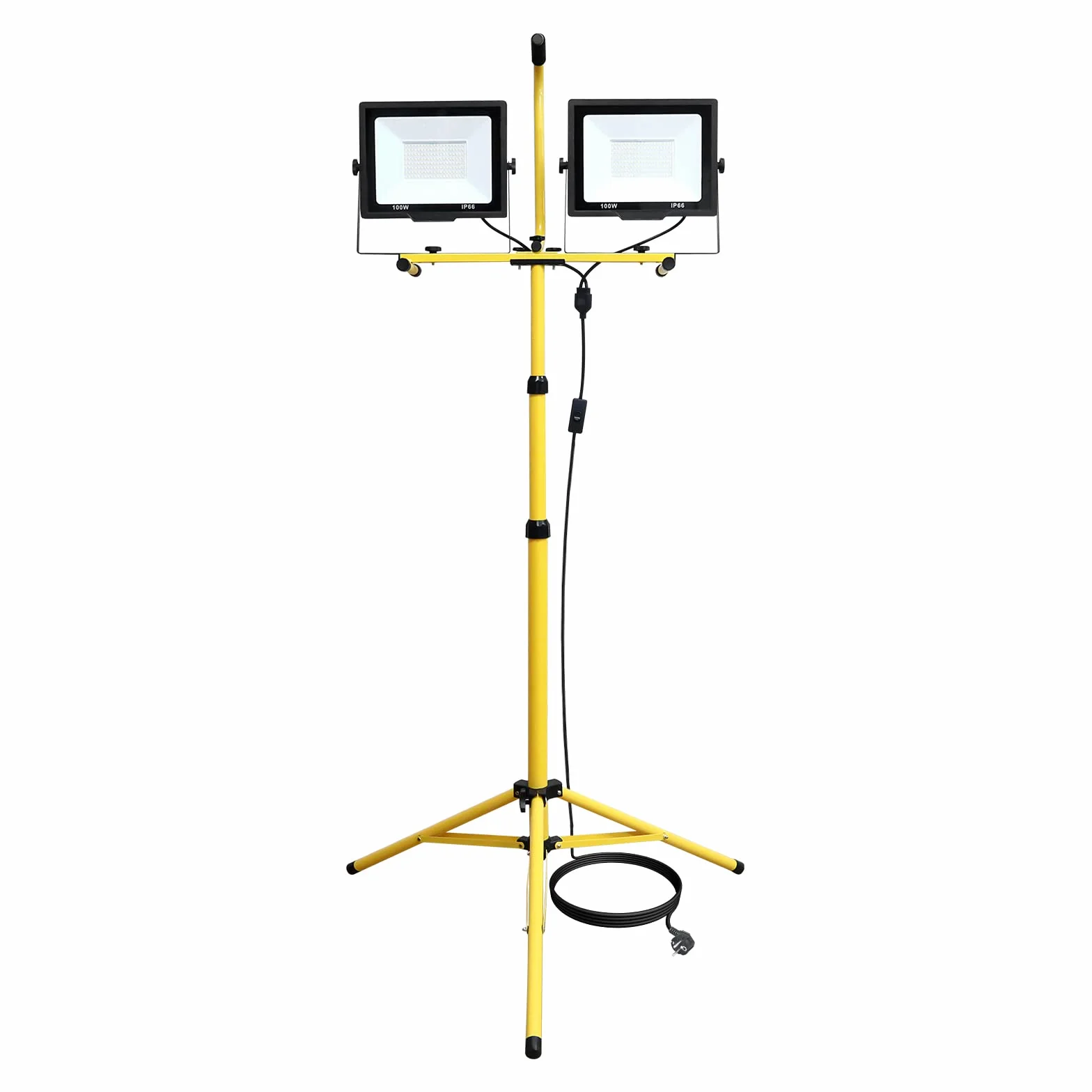 AUXTINGS 2x100W Faro da Lavoro a LED Portatile Regolabile Luci di Inondazione a LED 16800LM Cavo da 3m con Spina 6000K per Officina di Riparazione Garage Cantiere di Costruzione,Impermeabile