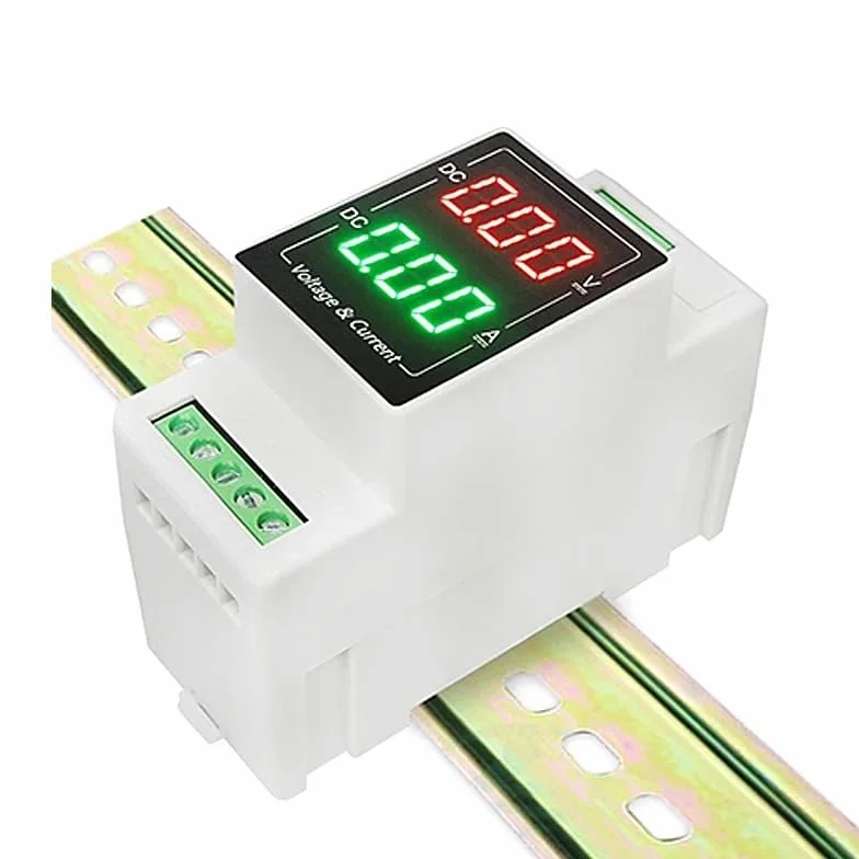 NURII Voltmetro DIN Rail Tipo DC con Display Digitale 100V, amperometro 20A, misuratore Digitale Integrato 50A 1000V(DC0-300V 50A)