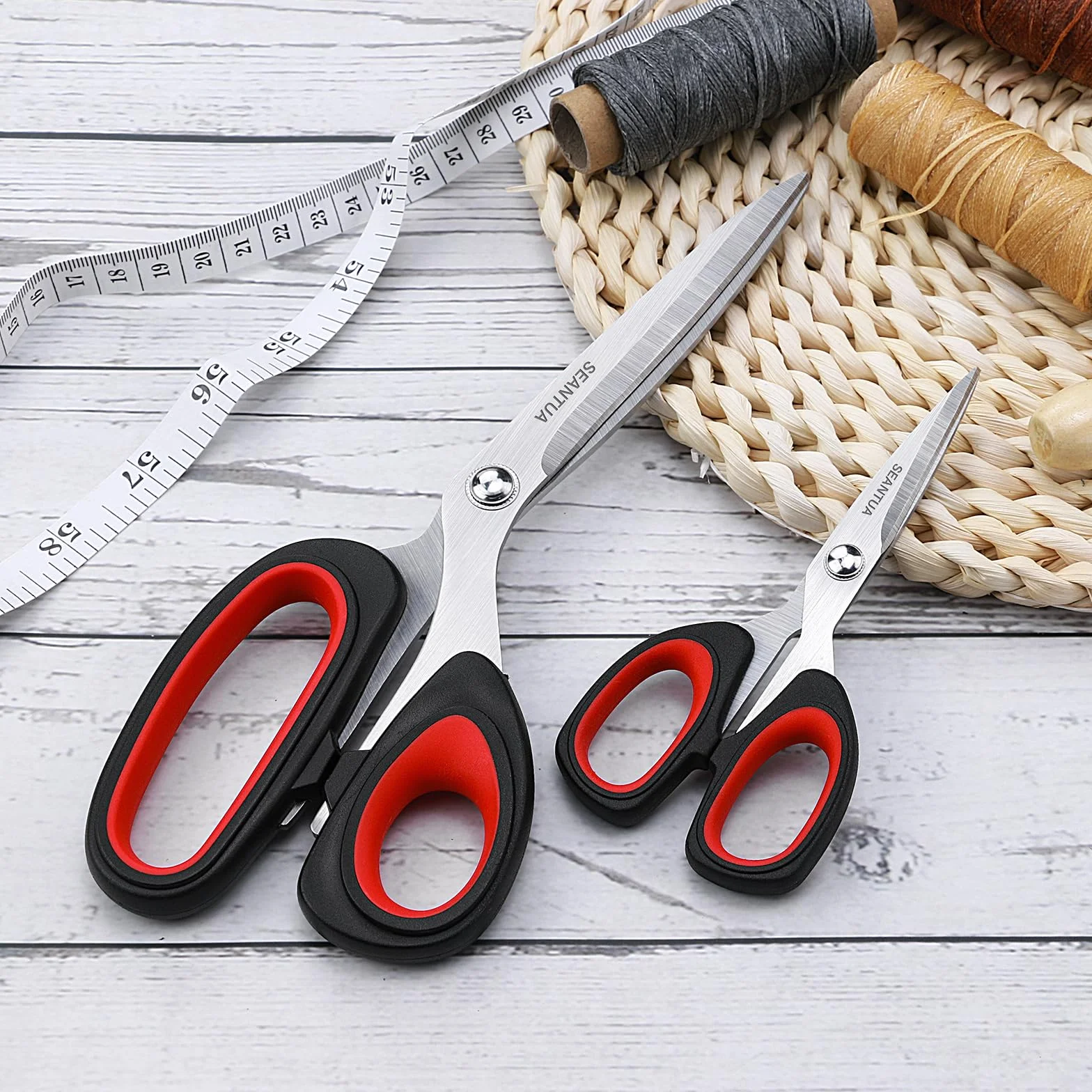 Forbici da Sarta Professionali, 23 cm/ 13cm Forbici Sarta per Uso Intensivo, Lame Affilate in Acciaio Inossidabile, Impugnatura Ergonomica, Scissors Multiuso per Carta, Tessuto, Feltro, Seta