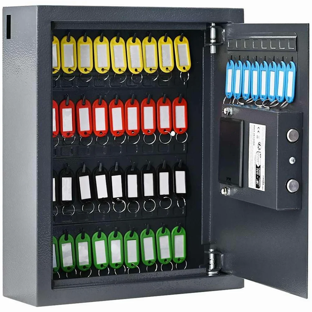 Cassaforte digitale grigio scuro con serratura elettronica, 30 x 10 x 36,5 cm, in acciaio opaco, per documenti, mobili, chiavi e armadietti di sicurezza in ufficio o a casa