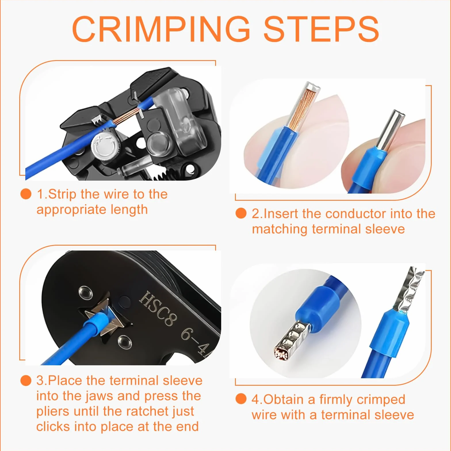 Pinza Crimpatrice, 1800 Pezzi Capicorda Elettrici a Crimpare, Set di Puntalini, 0,25-10mm², Kit Elettricista, Crimpatrice per Auto e Installazioni Elettriche