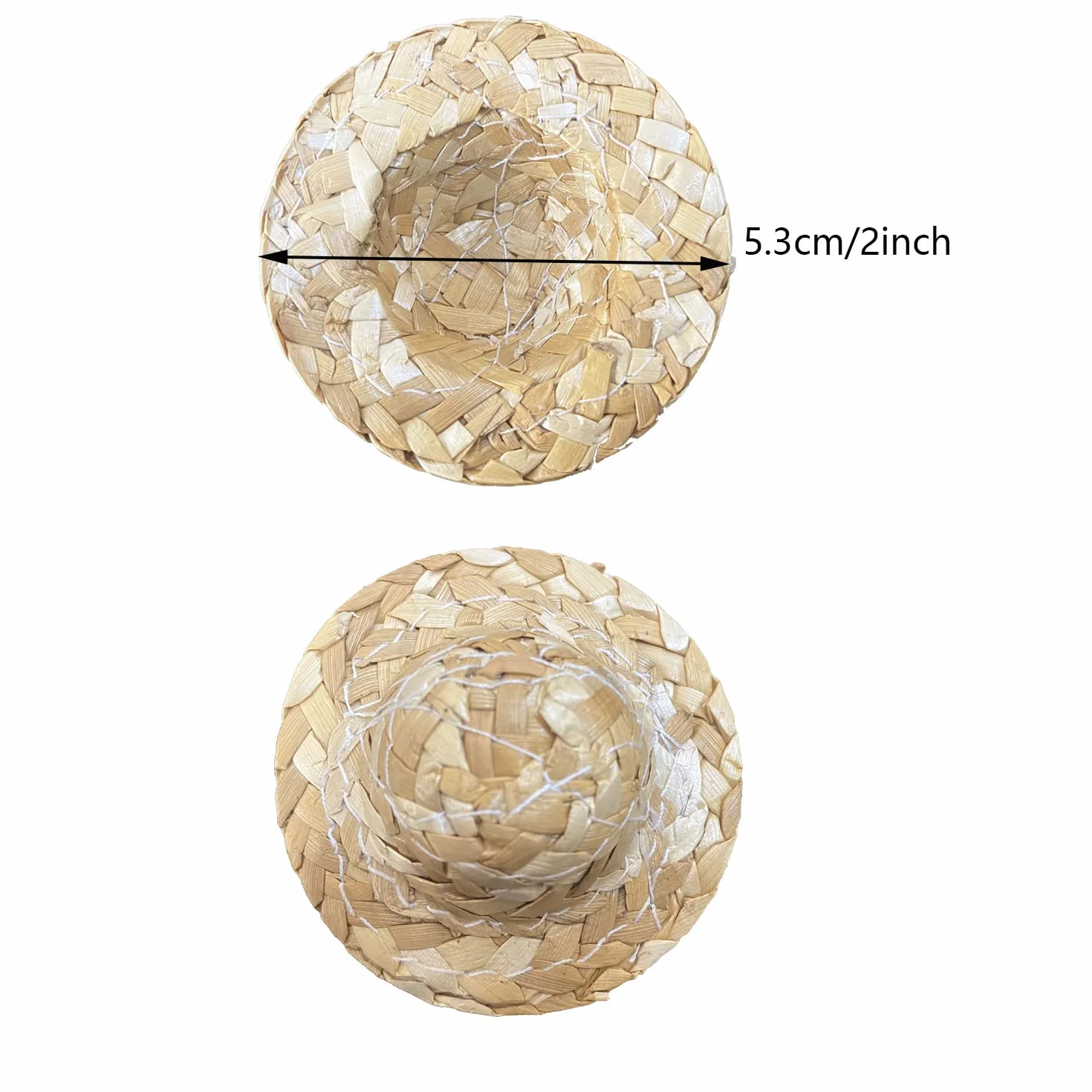 Cayway 30 pz Mini Cappelli di Paglia in Miniatura Artigianale, Mini Chapeaux de Paille pour Maison , Jardin Féerique