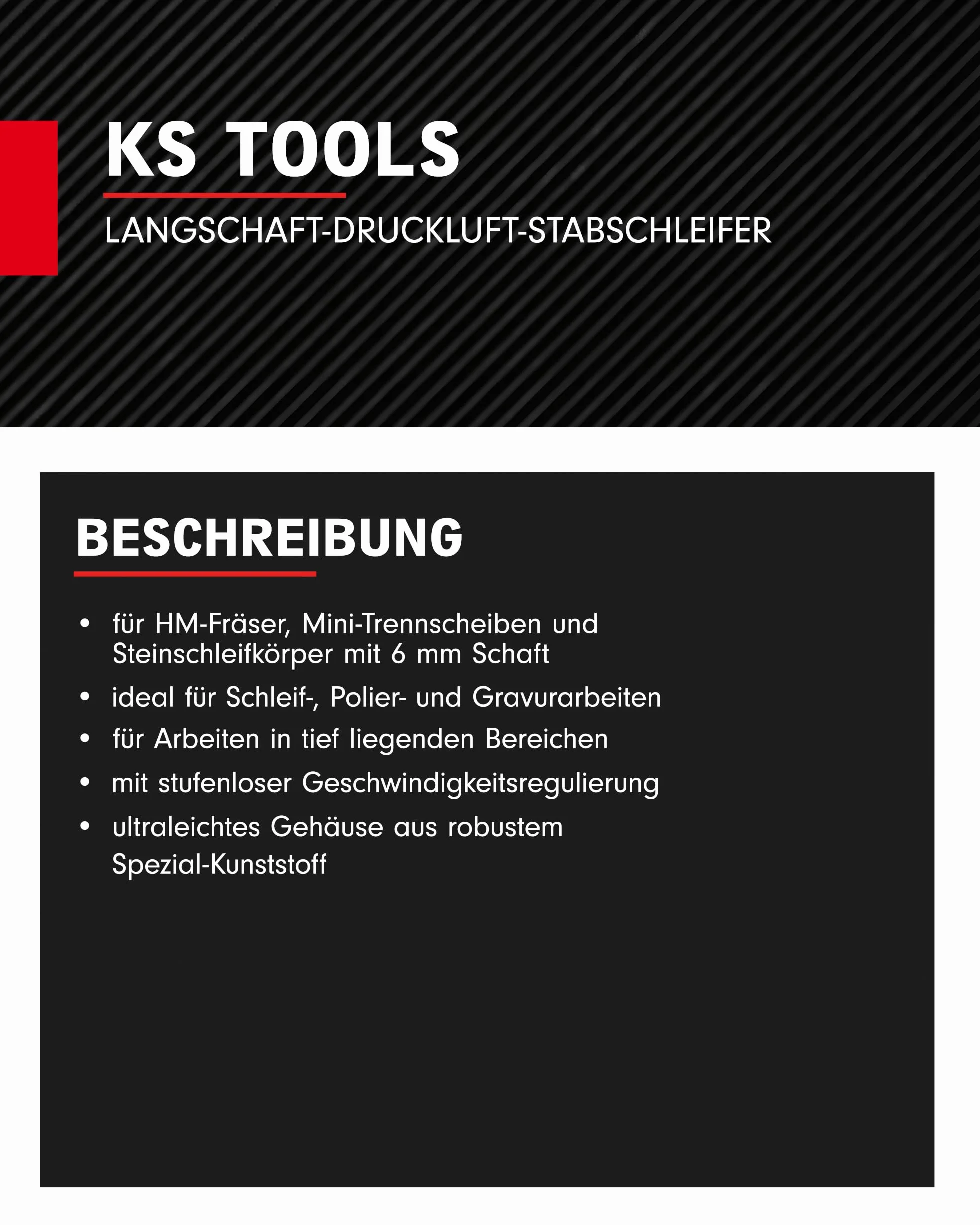 KS Tools 515.5415 Smerigliatrice a stilo ad aria compressa, 23.000 giri/min