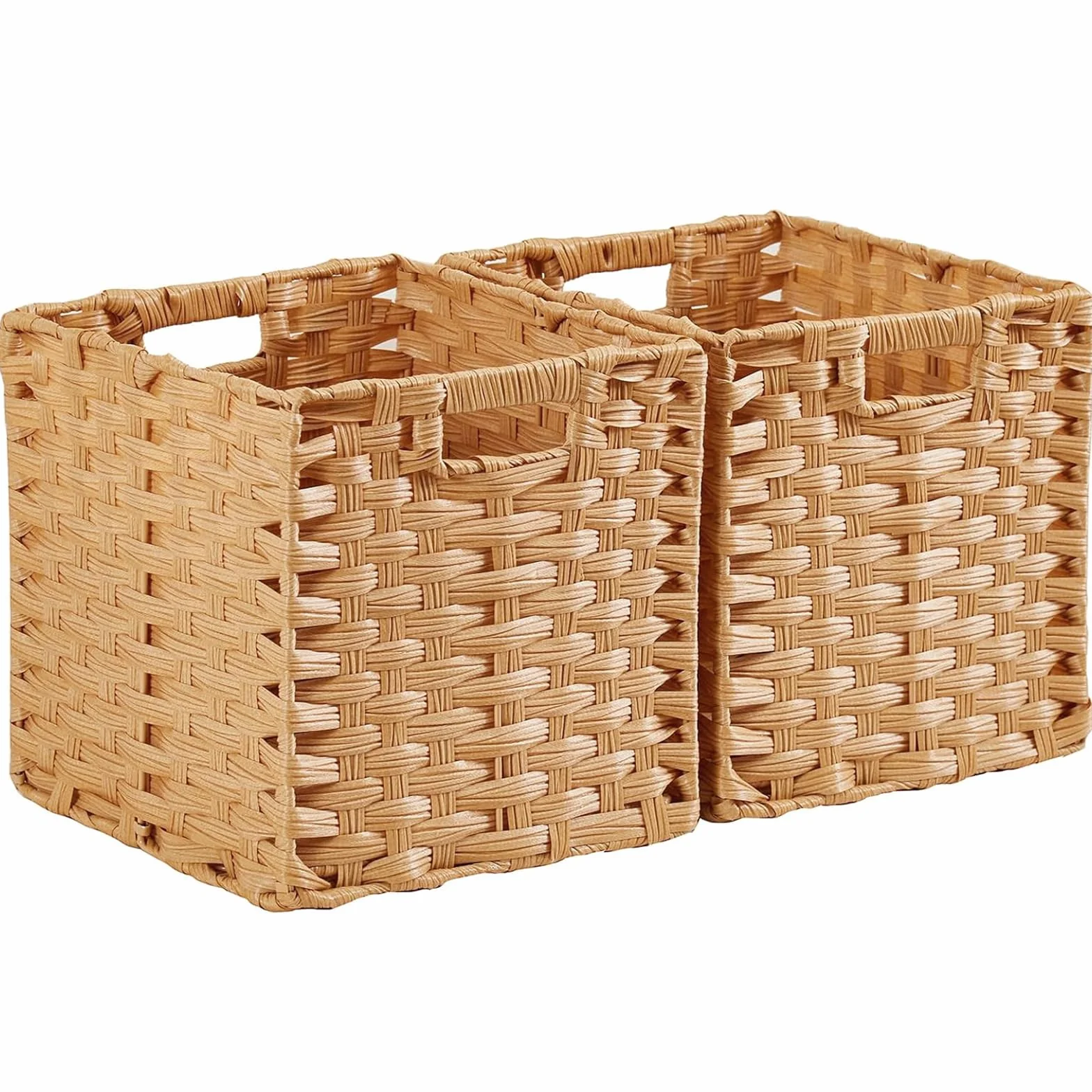 MANGATA Cubi portaoggetti da 28 cm, disponibili in più colori, cesti portaoggetti da 28x28x28 cm, cesto intrecciato in polipropilene(Popcorn, 2 pezzi)