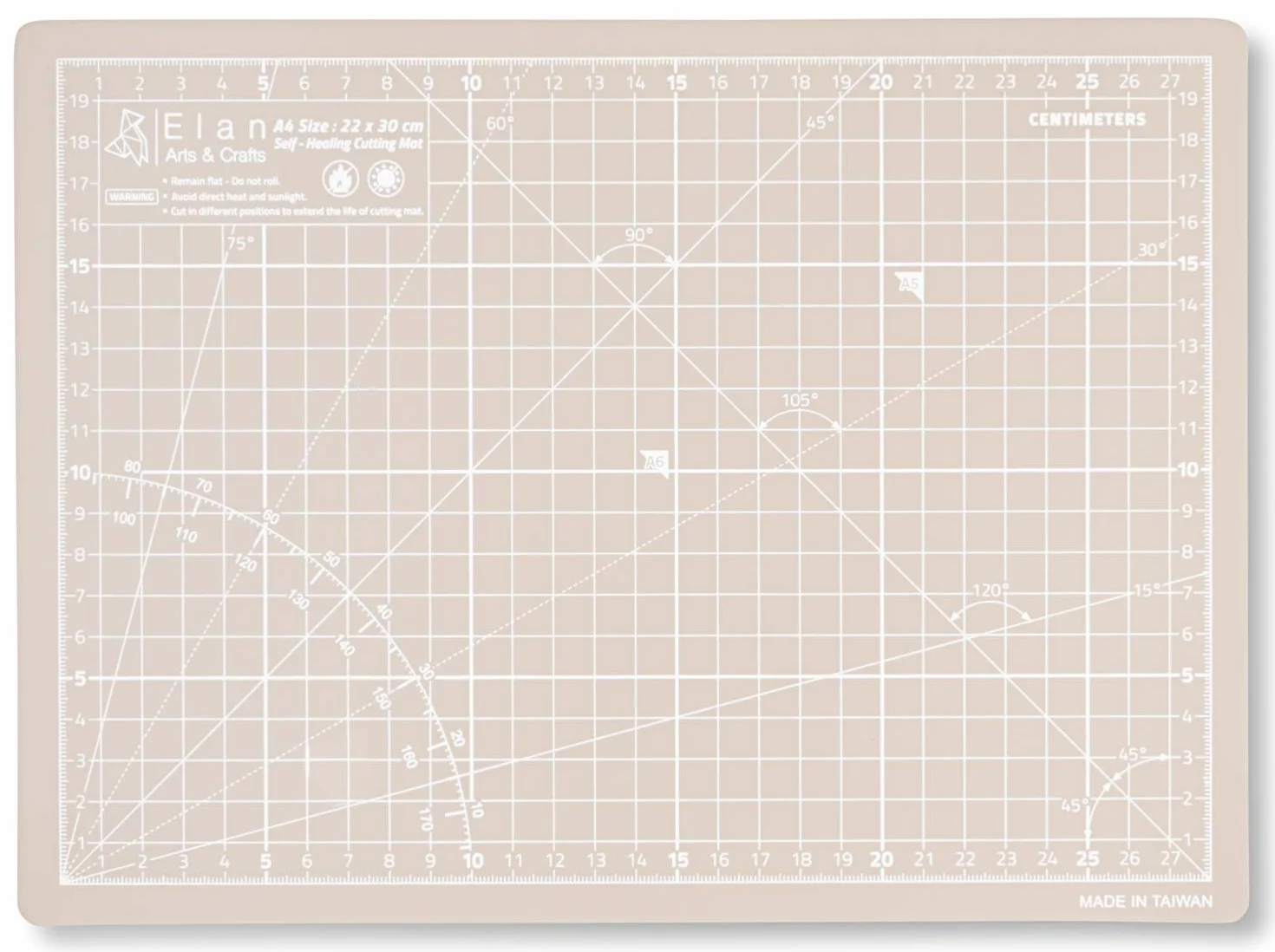 Elan Tappetino da Taglio A4 Nero, Piano da Taglio 22x30 cm, Tappetino Autorigenerante a 5 Strati, Tappeto Antitaglio PVC Riciclato, Cutting Mat A4