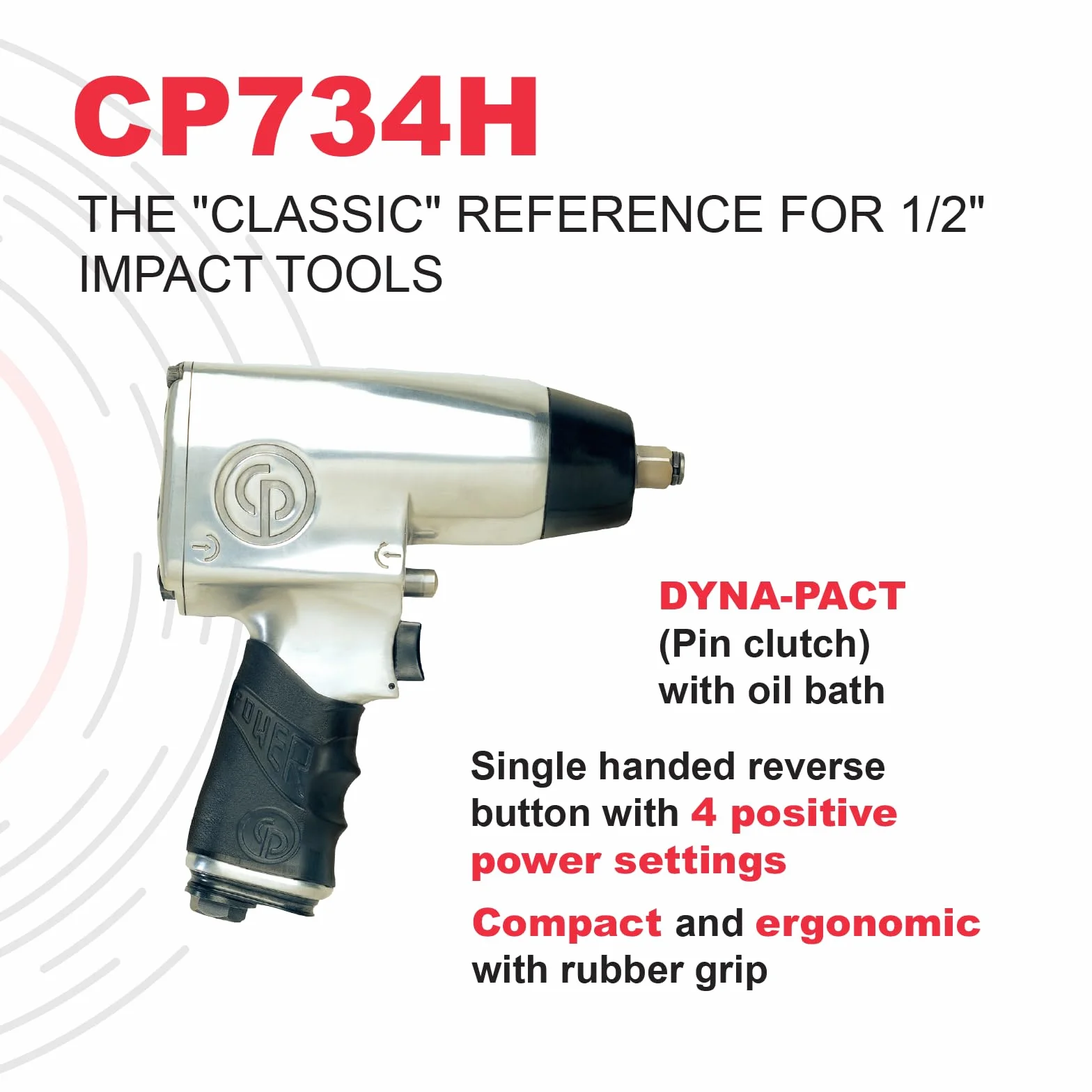 DWT GmbH CP734H - Avvitatore pneumatico a impulsi, 1/2", coppia massima 576 Nm