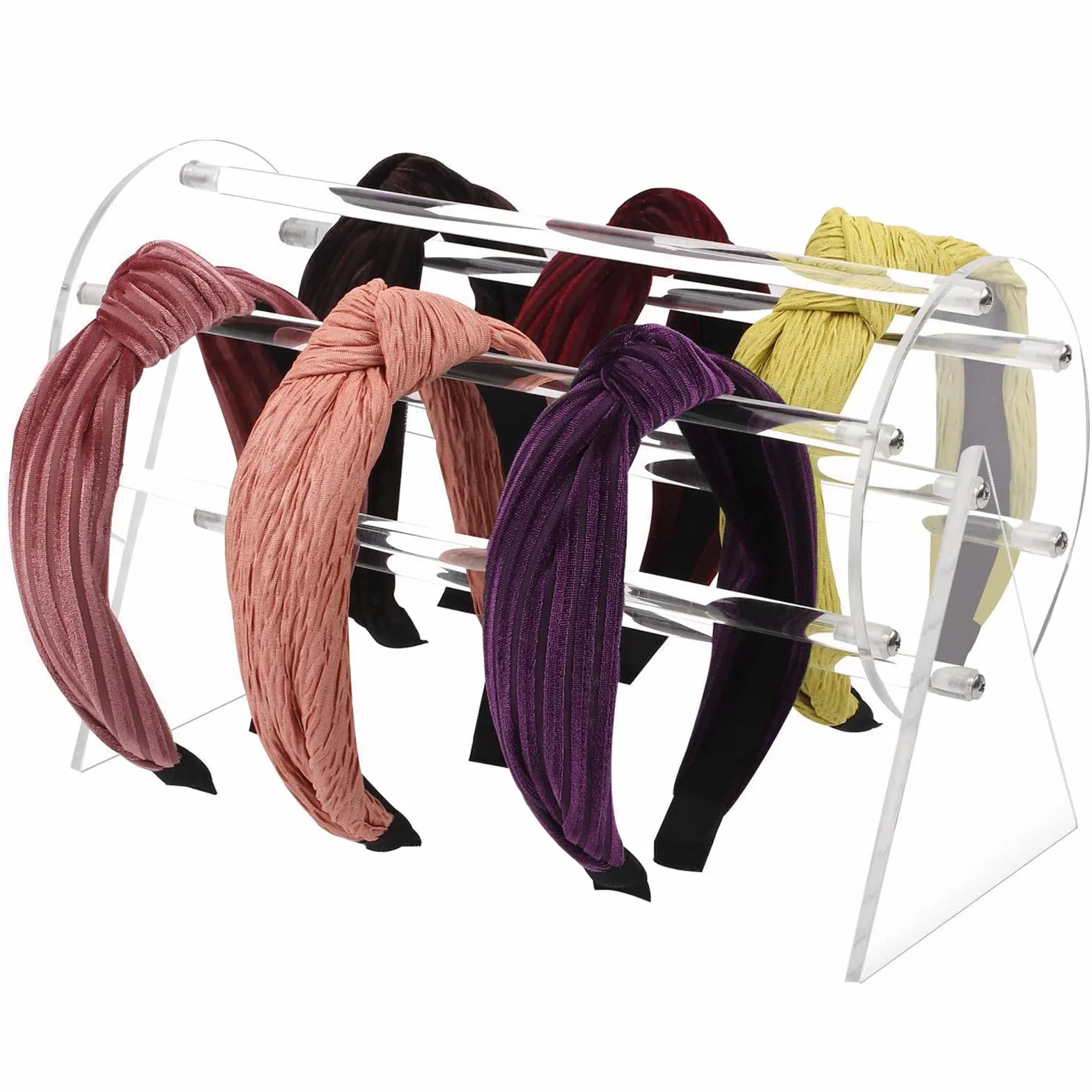 Organizer Girevole 360° per Accessori Capelli in Acrilico – Porta Cerchietti e Mollette