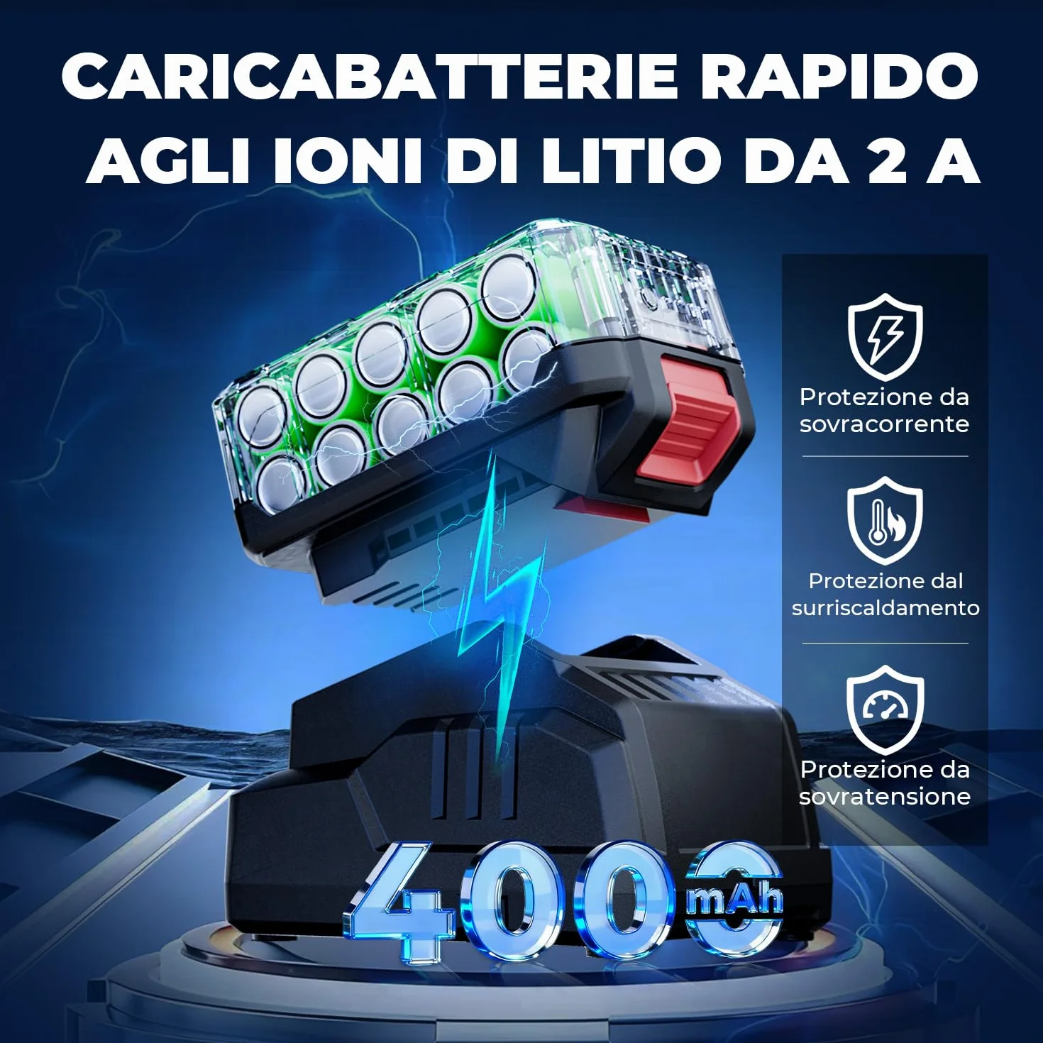 Dong Cheng Avvitatore a impulsi a batteria 20V 4,0 Ah brushless attacco 1/2" 3 velocità