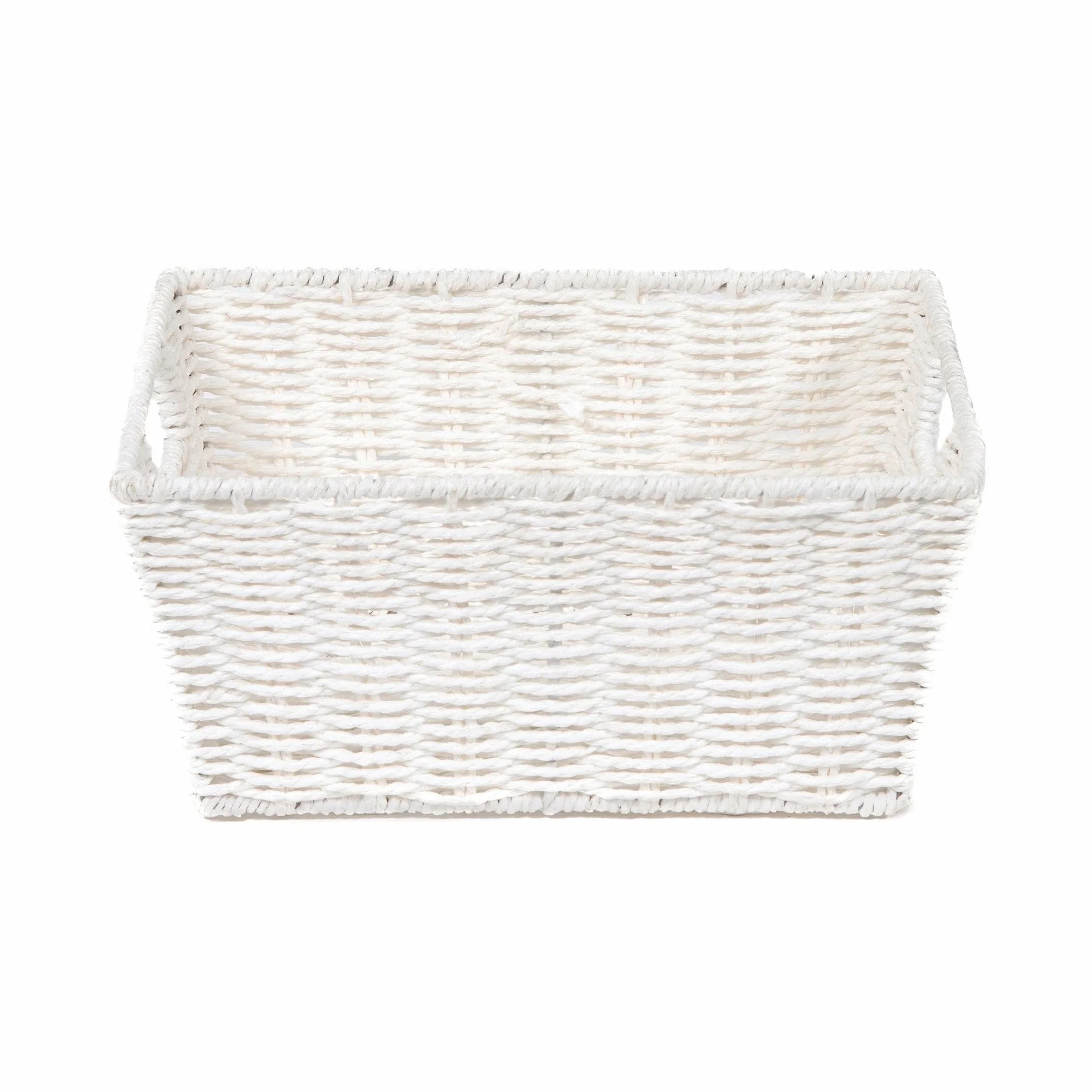 Compactor Etna Cesto Rettangolare in Carta Intrecciata a Mano Bianco 31 x 24 x H. 14 cm