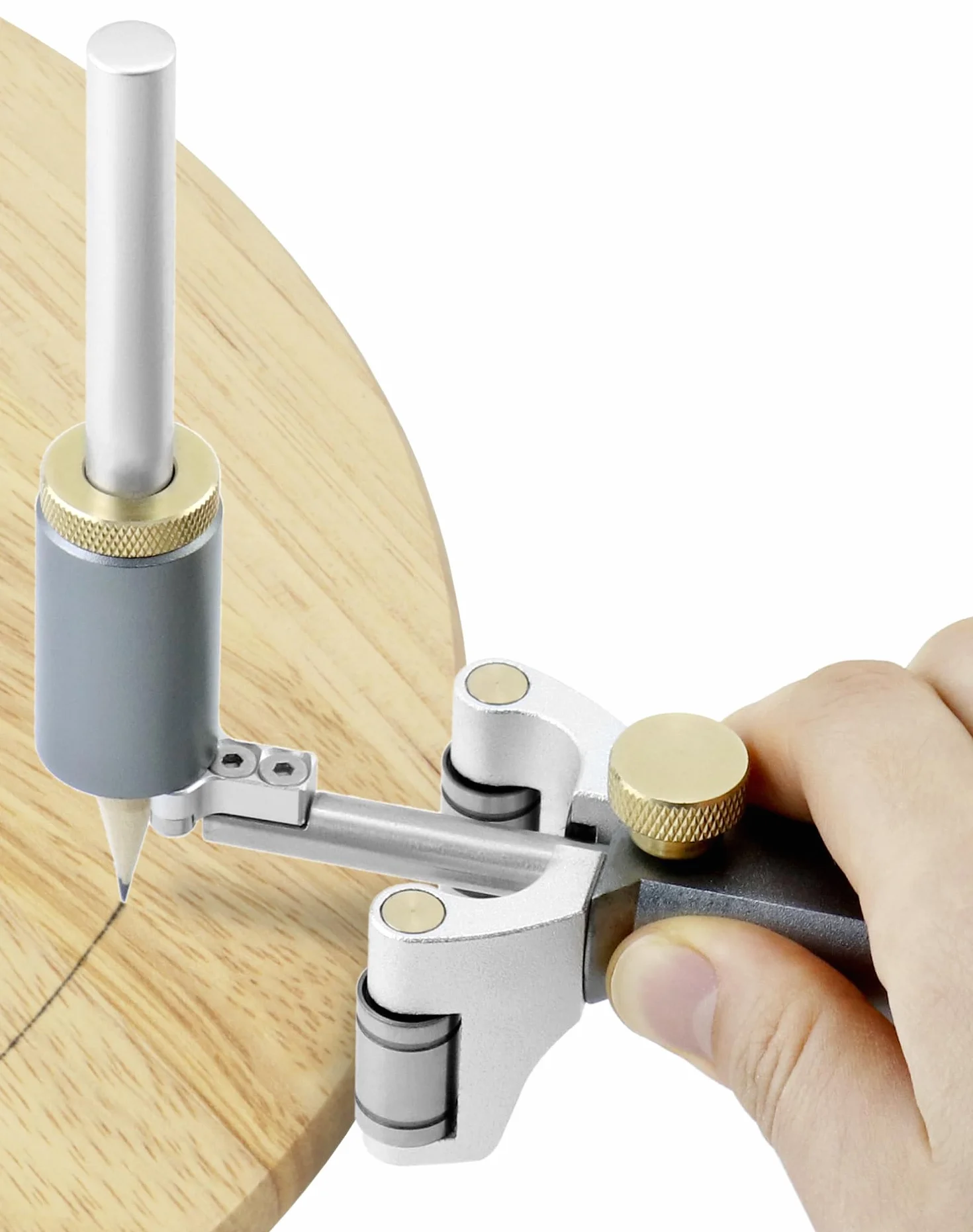 QWORK® Strumento per tracciare legno a doppio scopo per il disegno preciso di linee e archi (0-120 mm)