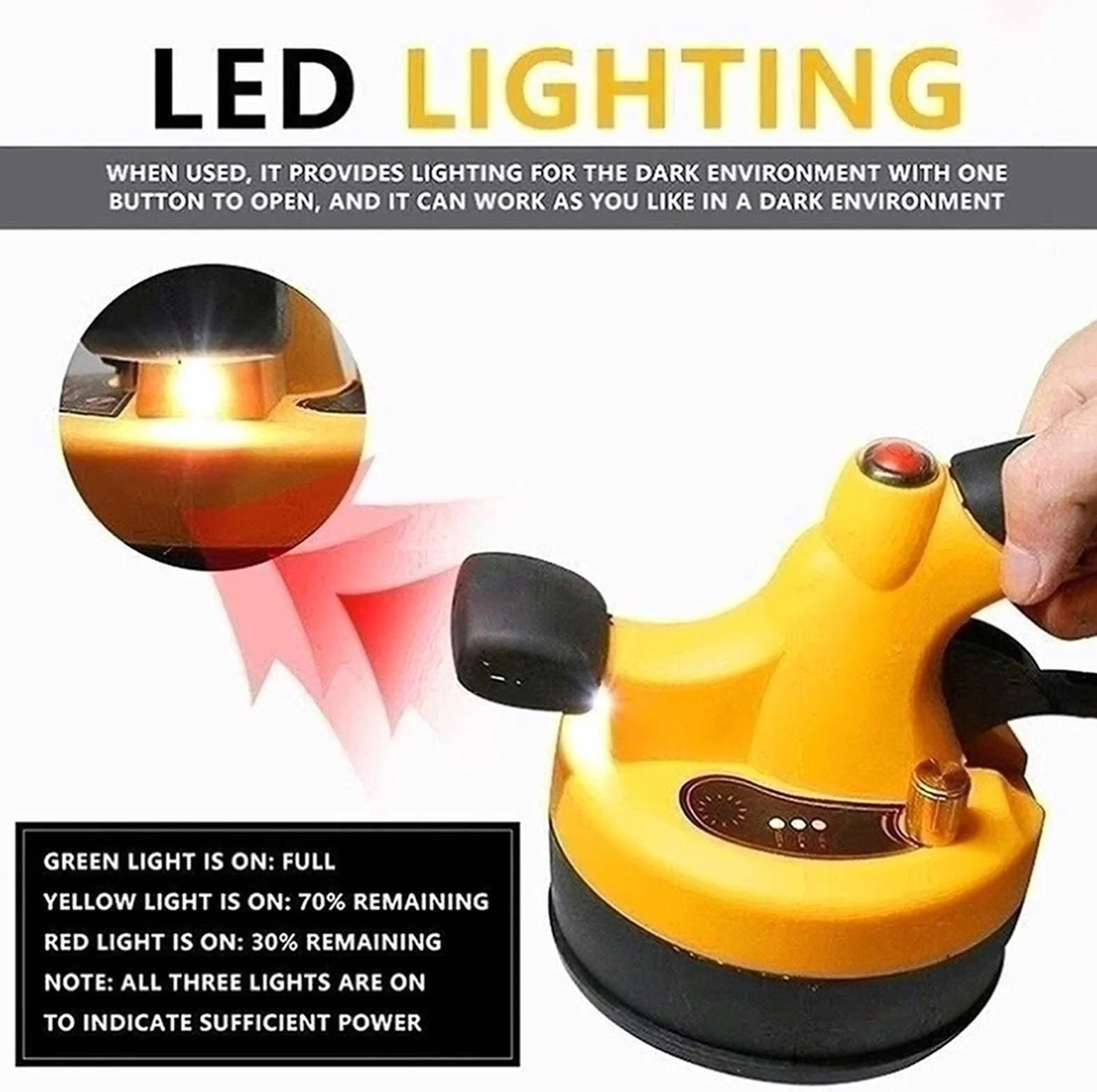 Piastrellatrice elettrica, Strumento di Vibrazione per Piastrelle con livellatore per Piastrelle con Illuminazione a LED, Macchina Vibrante Portatile Assorbimento Massimo di 30 kg per piastr