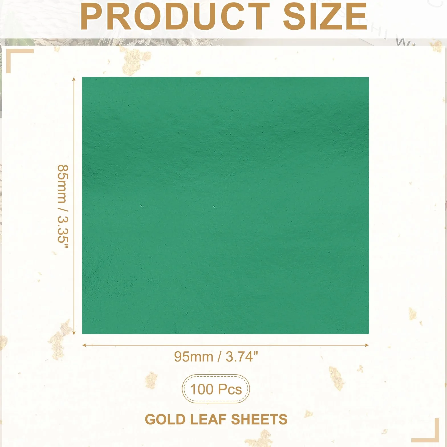 PATIKIL Foglia d'oro per Arte 8.5x9.5cm 100 Pezzi Carta Metallo Foglia Oro per DIY Artigianato Resina Mobili Smalti Dipinti Decorazione Casa Blu Verde