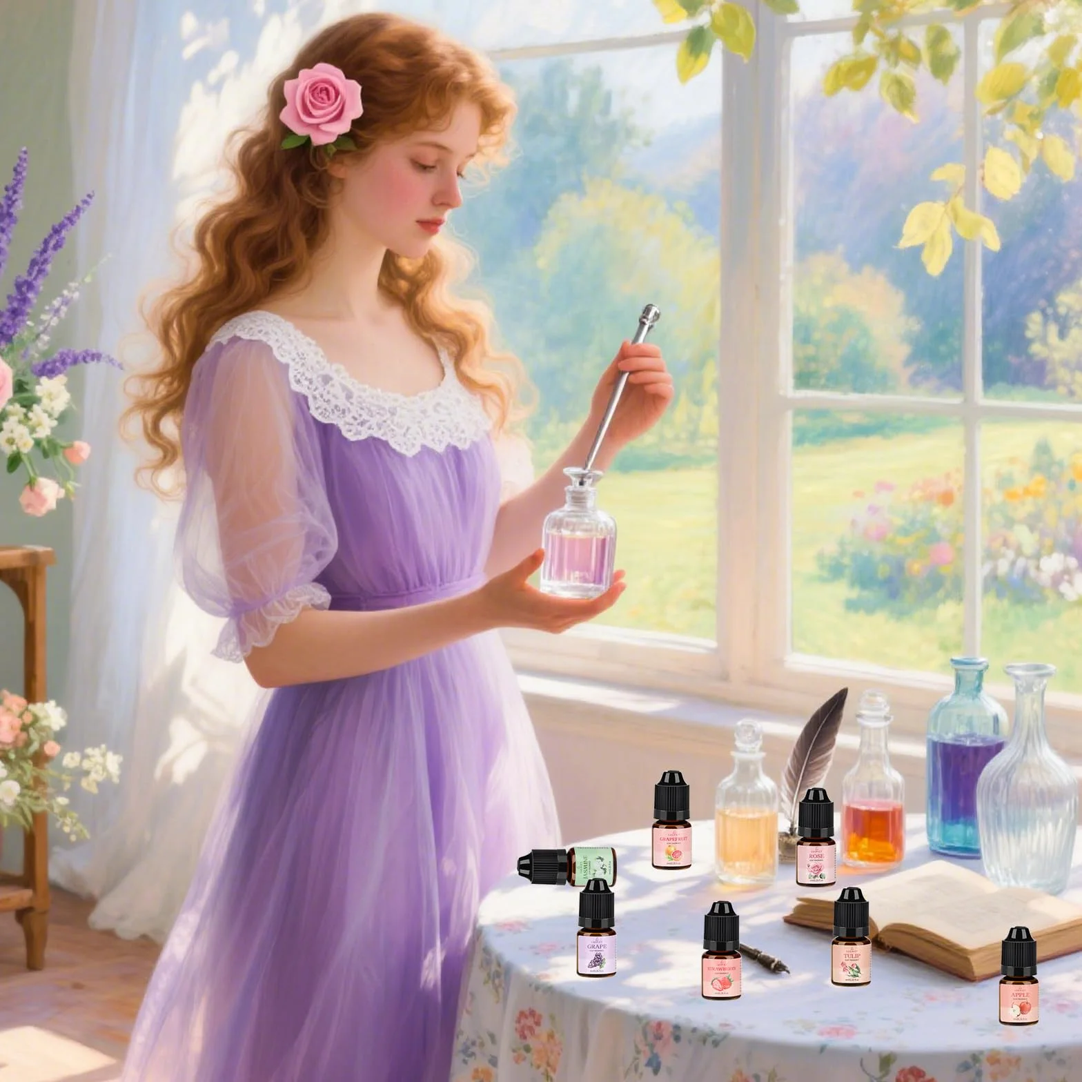 Olio profumato per sapone, olio profumato per la produzione di sapone, set di oli profumati in qualità alimentare, per bombe da bagno fai da te, muco, arte, candele, cosmetici (serie 10 x 6